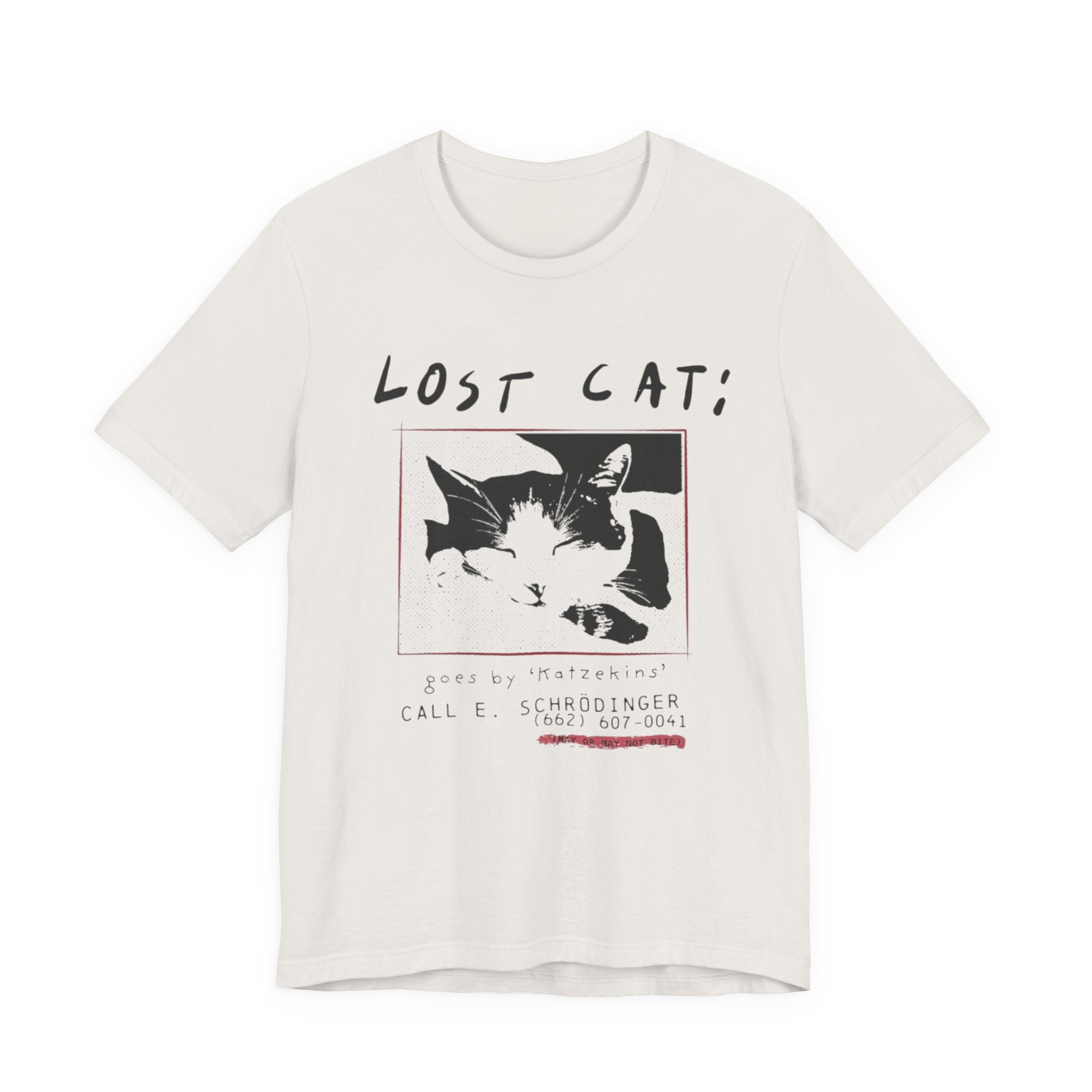 Lost Cat Poster Tee — Schrodinger Cat Graphic T-Shirt