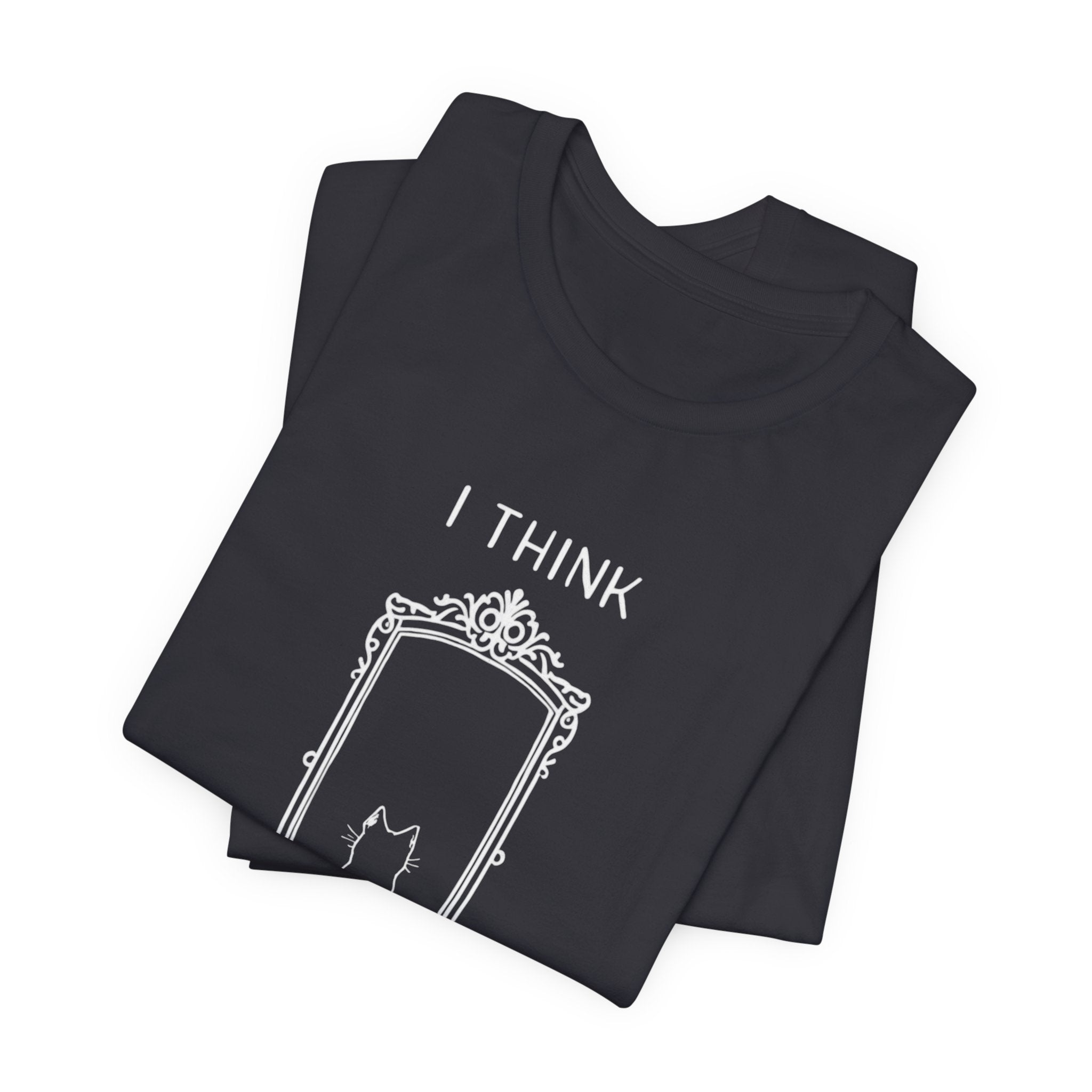 I Think Therefore I Am cat mirror T-Shirt | Cat Philosophy Tee