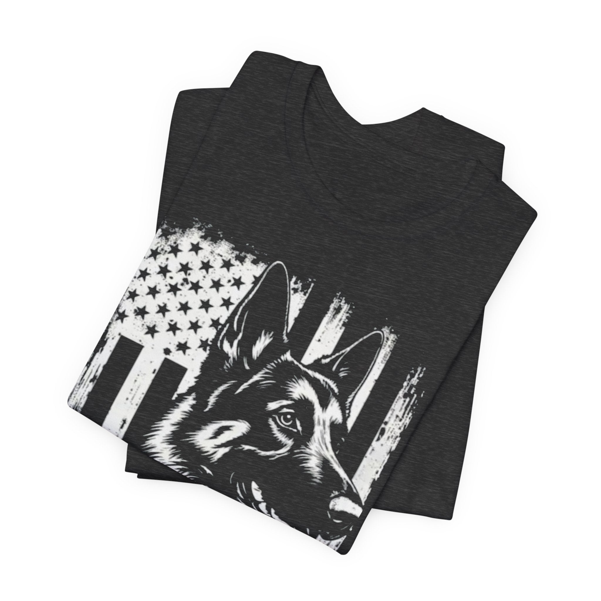 German Shepherd American Flag T‑Shirt — Patriotic K9 Tee