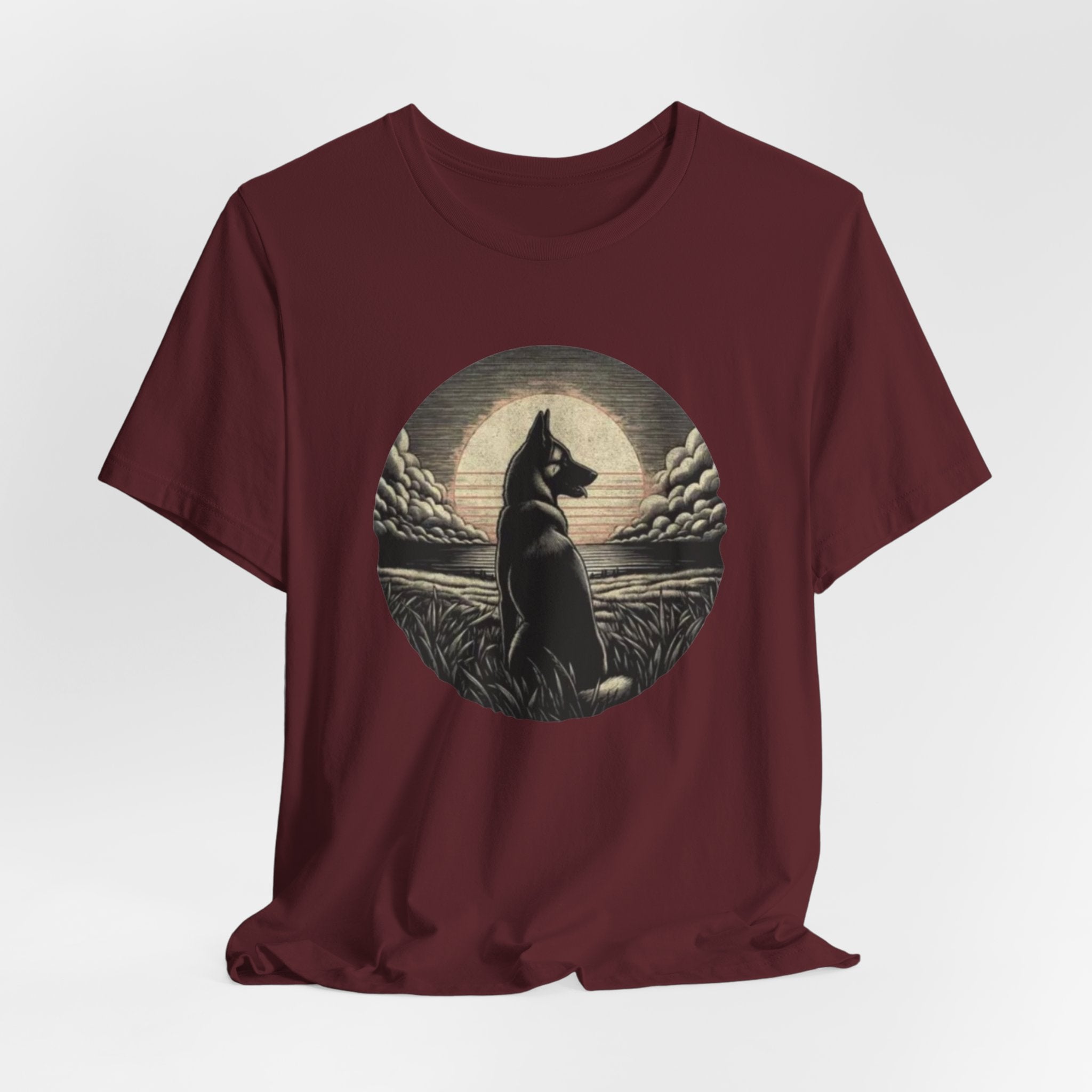 Belgian malinios silhouette sunset circle Tee | Nature, Moonlit Landscape