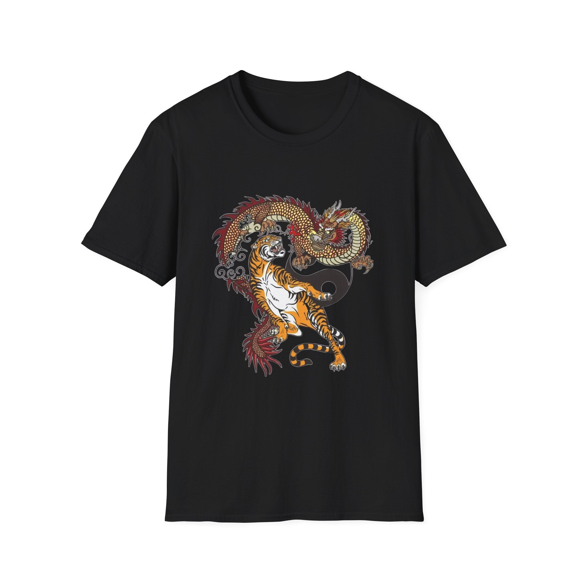 Tiger and Dragon Yin Yang T-Shirt — Asian Tattoo Style Graphic Tee
