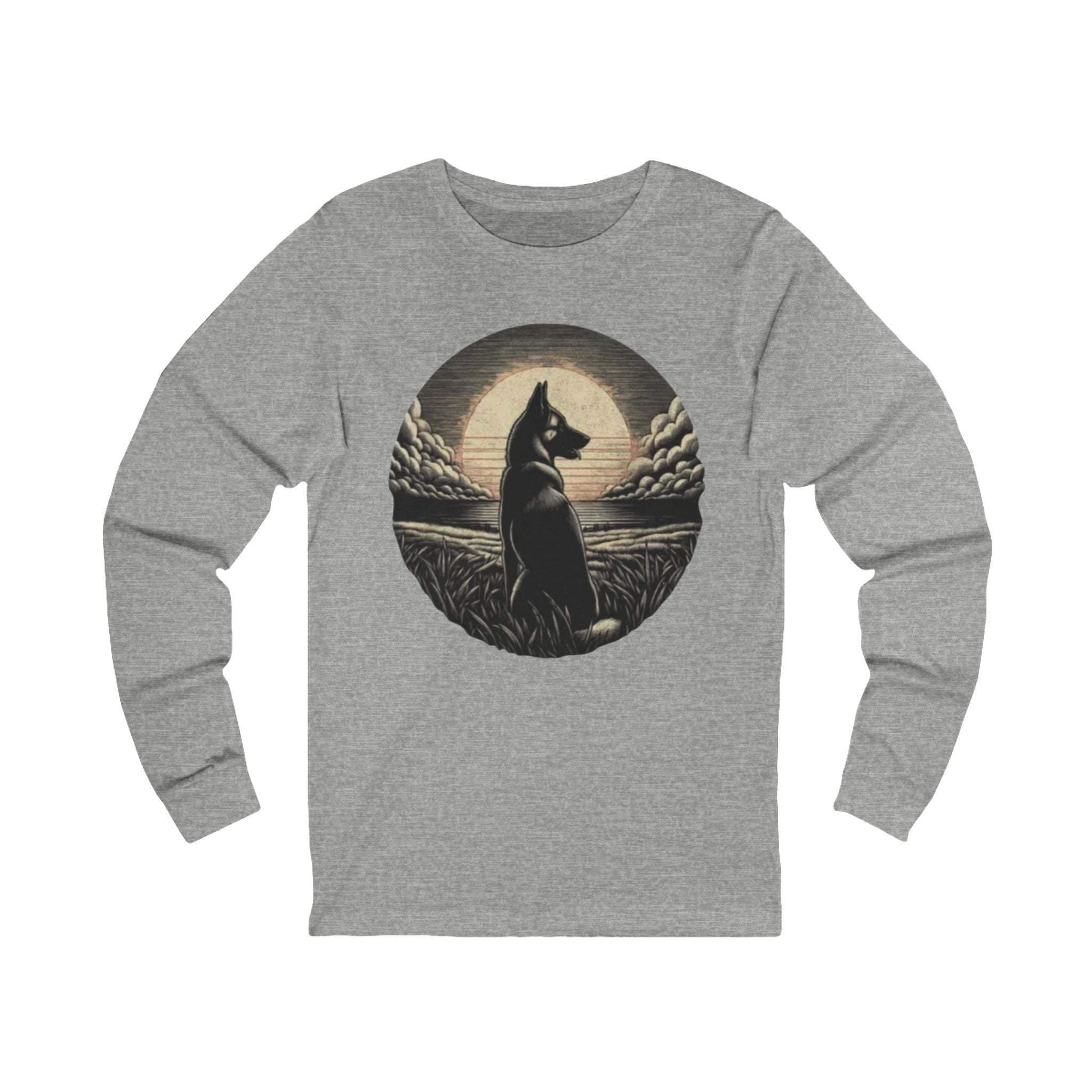 Belgian Malinios Moon Long Sleeve Tee | Nightscape Graphic