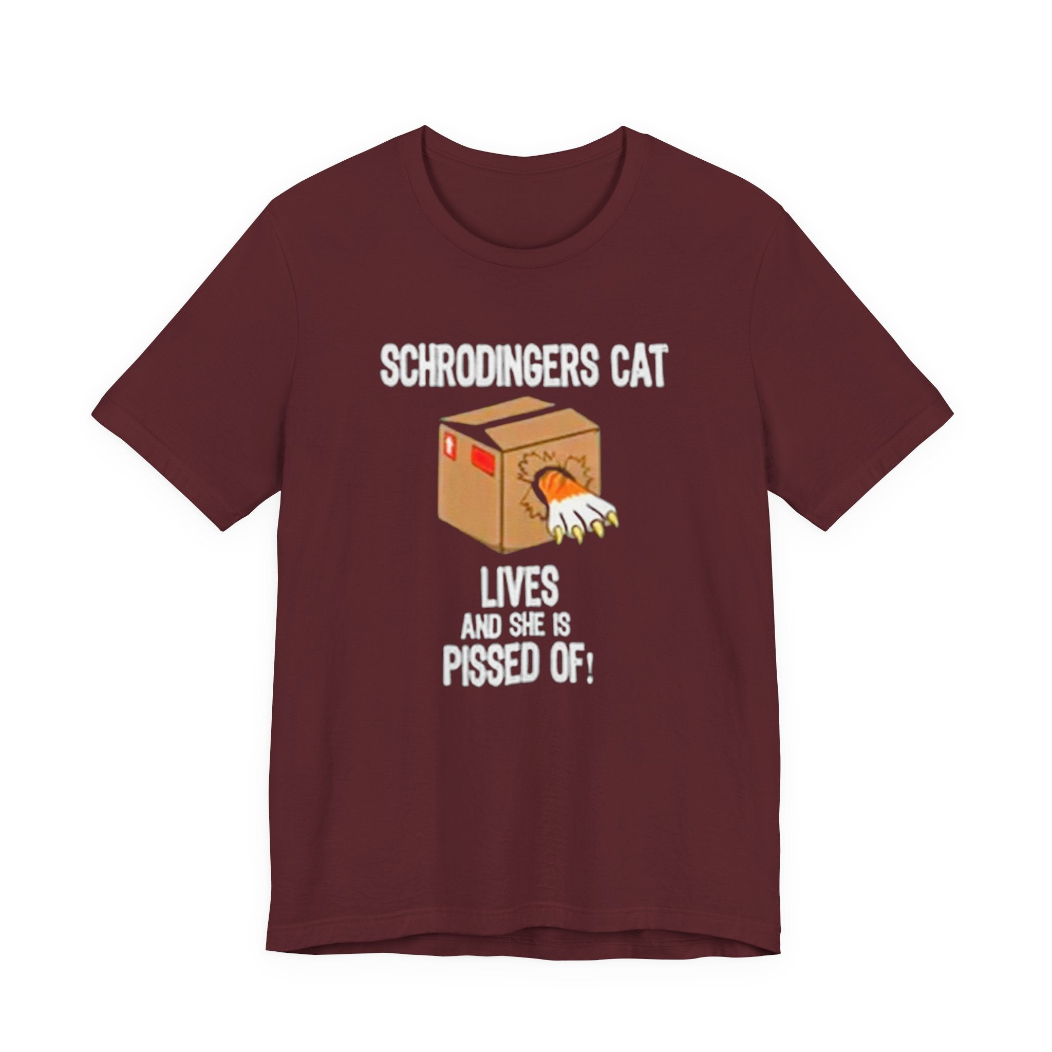 Schrodingers Cat Angry Cat Box T-Shirt | Science Humor Tee
