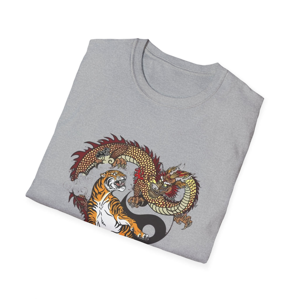 Tiger and Dragon Yin Yang T-Shirt — Asian Tattoo Style Graphic Tee