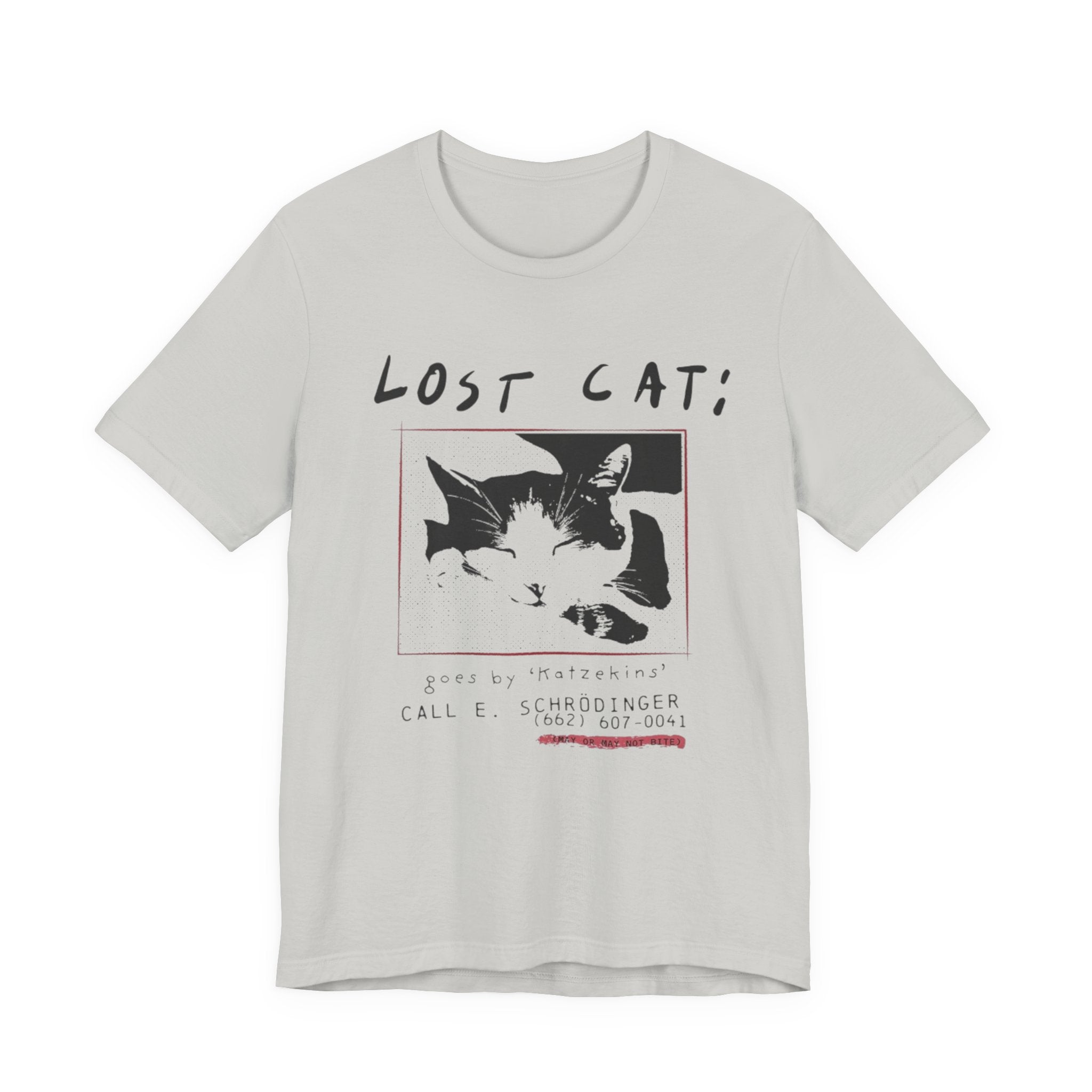 Lost Cat Poster Tee — Schrodinger Cat Graphic T-Shirt