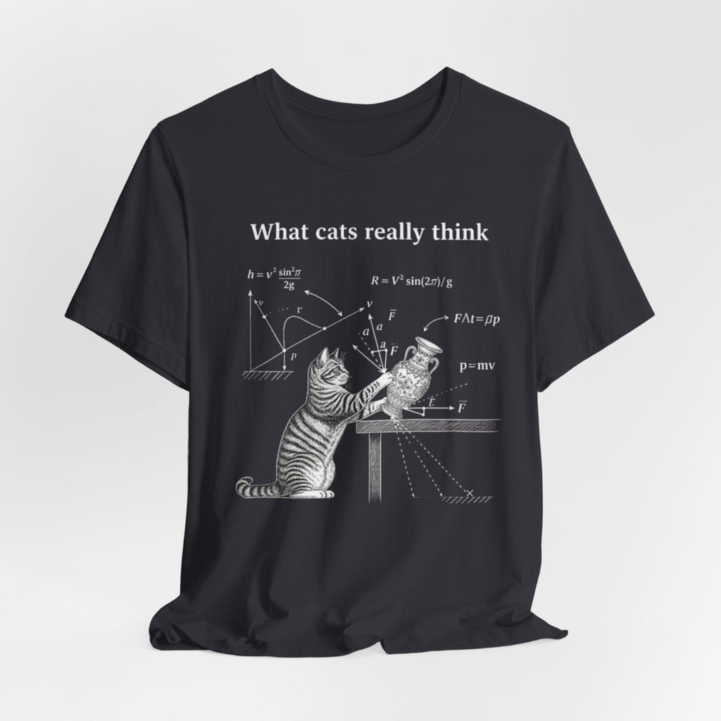 What Cats Really Think T-Shirt | Cat Physics Diagram Tee, Funny Cat Science Shirt