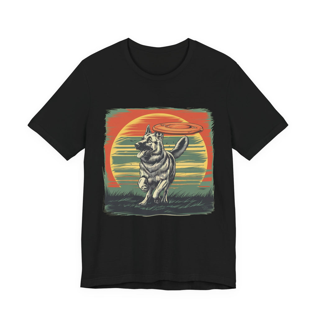 German Shepherd Dog Sunset T-Shirt, Dog Lover Tee, Animal Graphic Shirt, Outdoor Nature Top, Gift for Pet Owners