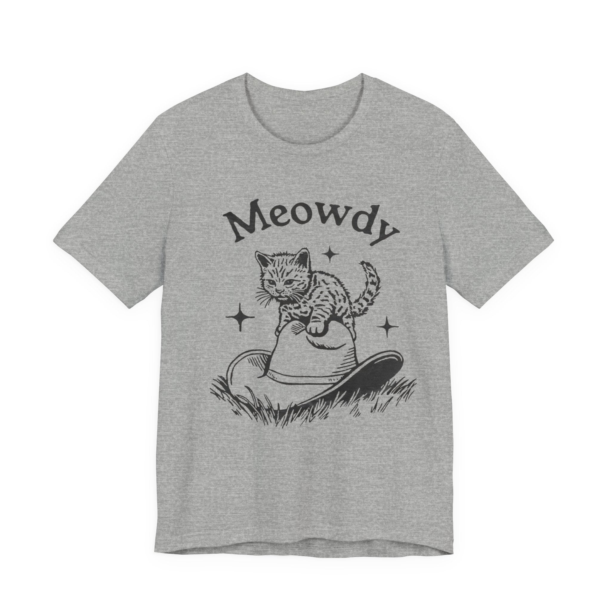Cute Cat Meowdy Tee, Unisex Short Sleeve T-Shirt, Gift for Cat Lovers, Pet Owner Fashion, Funny Cat Humor, Comfortable Everyday Wear