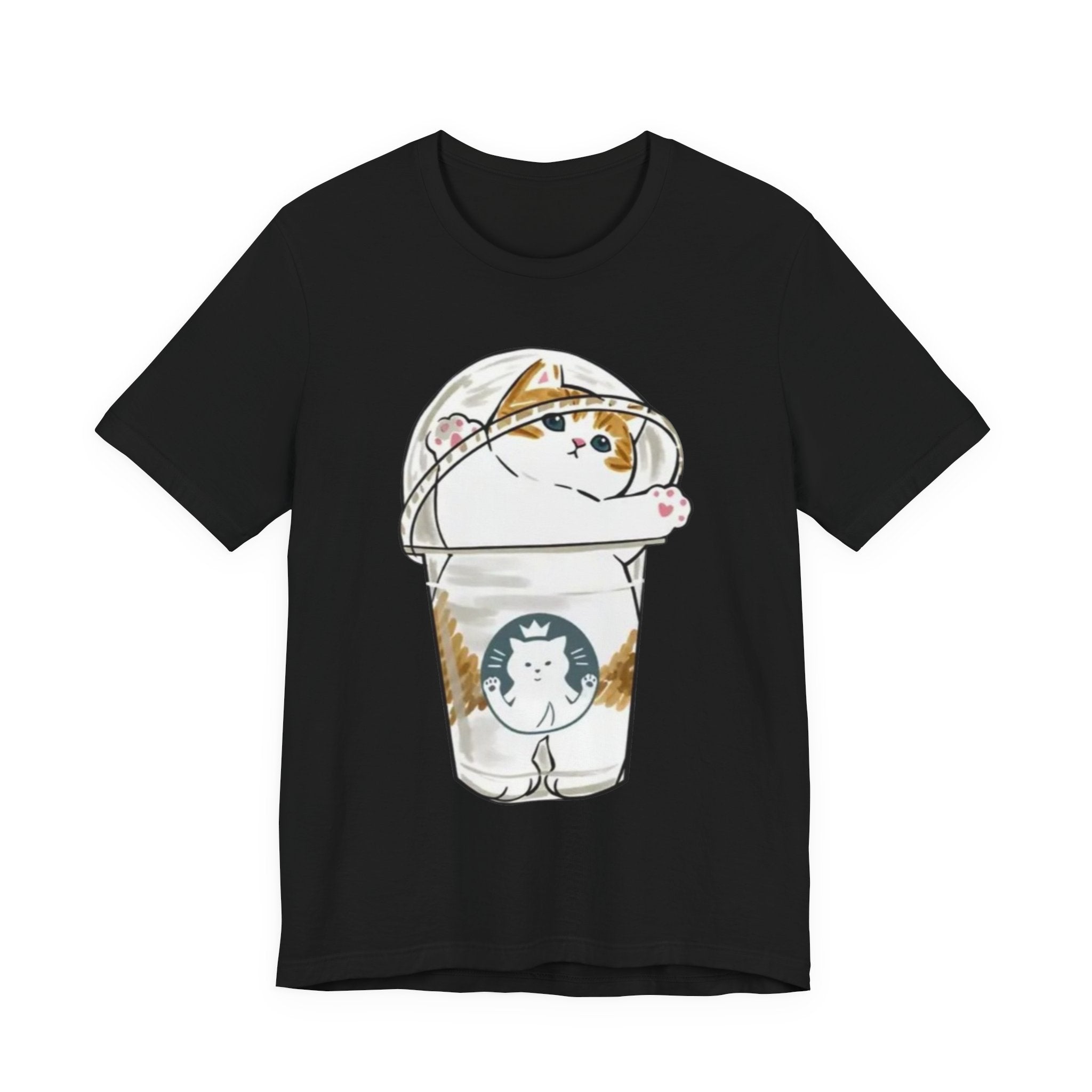 Cat in Bubble Tea Cup Tee | Kawaii Cat Boba Shirt, Cat in Coffee Cup tee, Cute Cat Illustration