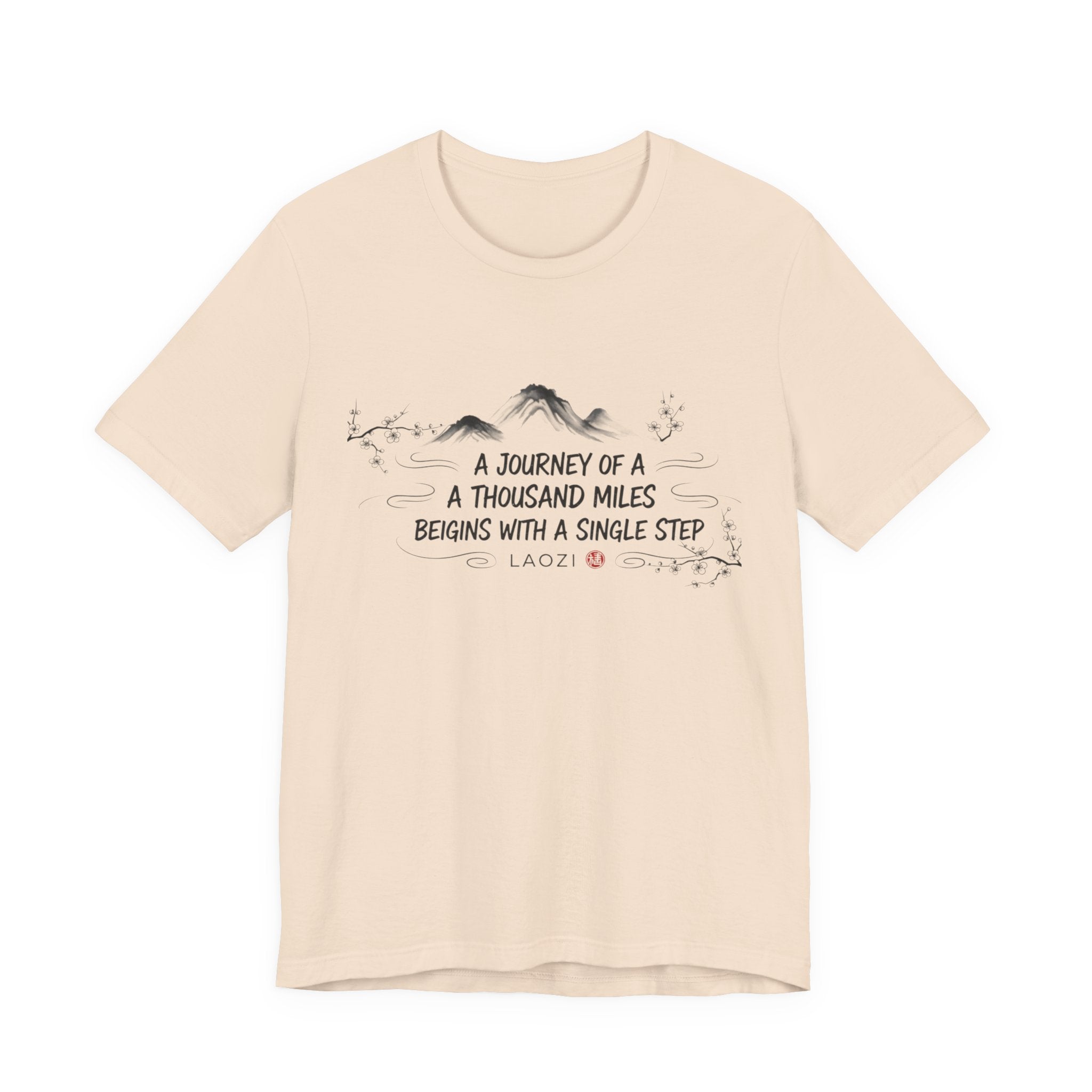 A Journey of a Thousand Miles tee | Mountain Quote Shirt, Minimal Zen Design