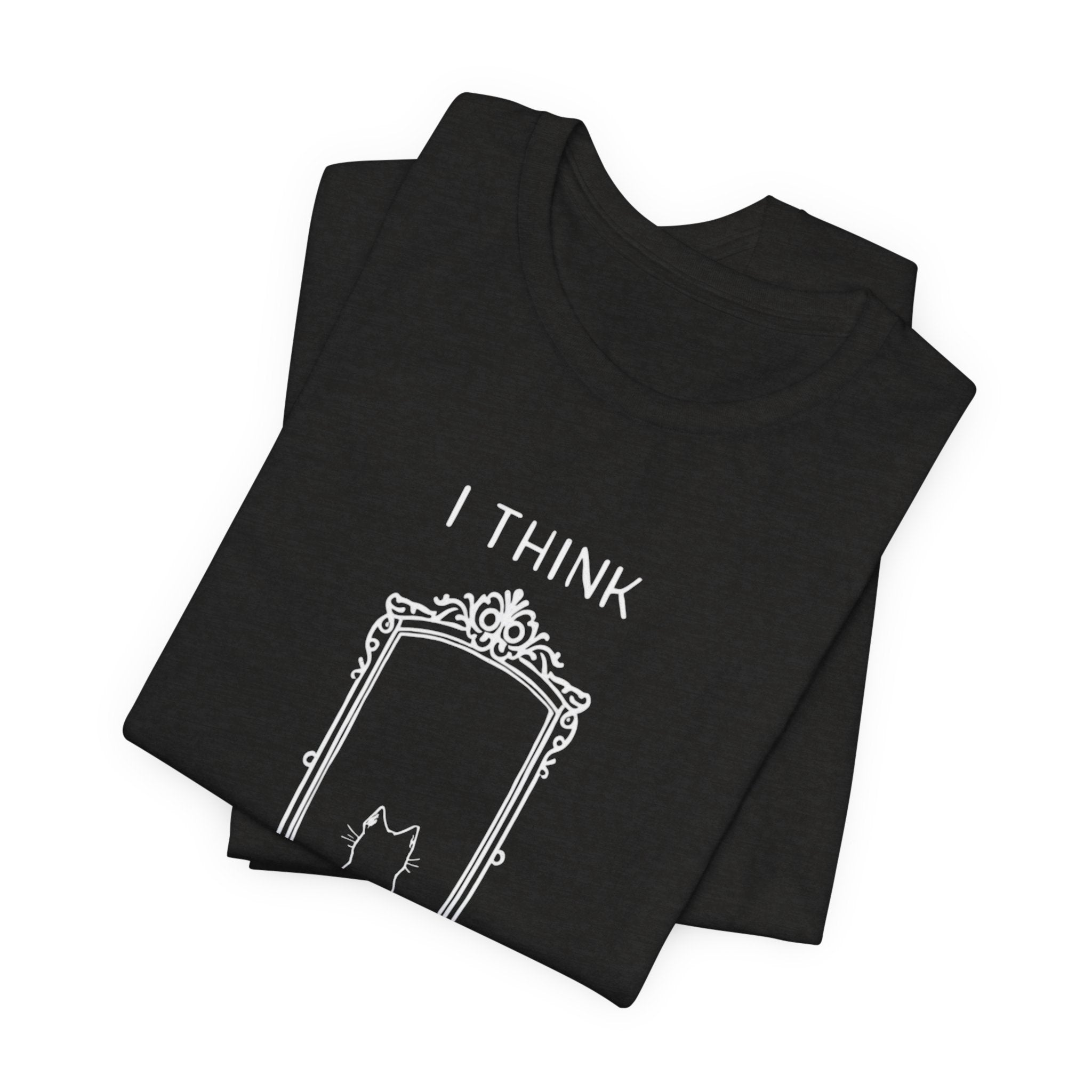 I Think Therefore I Am cat mirror T-Shirt | Cat Philosophy Tee