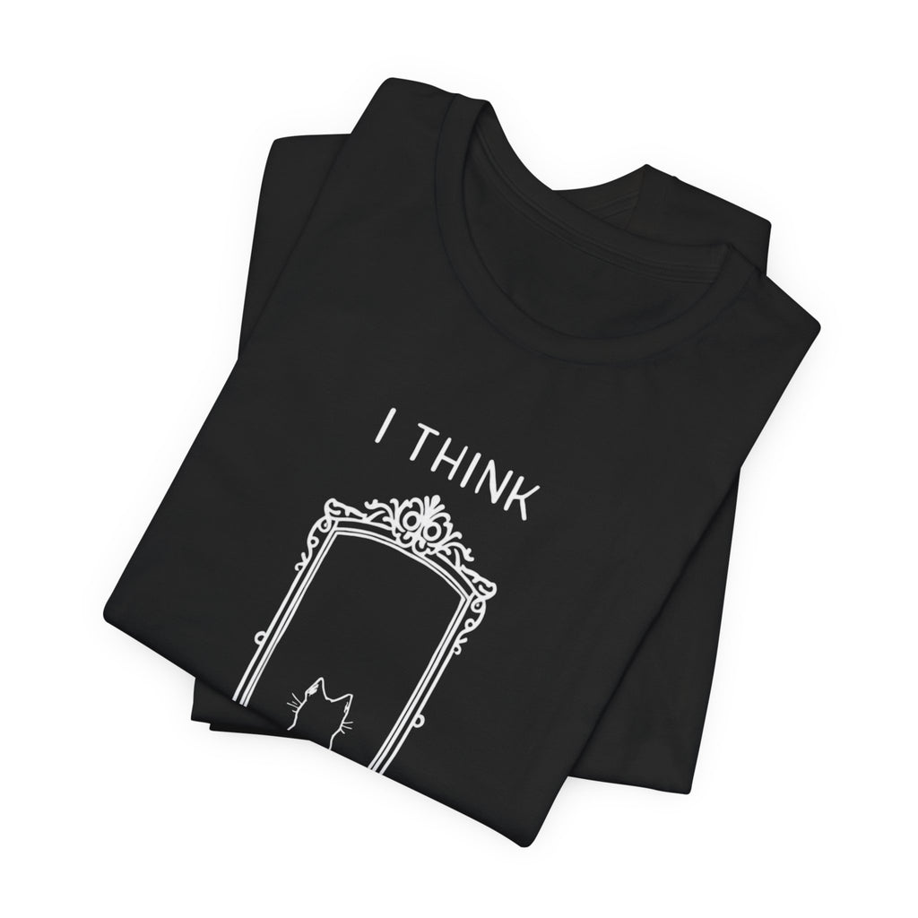 I Think Therefore I Am cat mirror T-Shirt | Cat Philosophy Tee