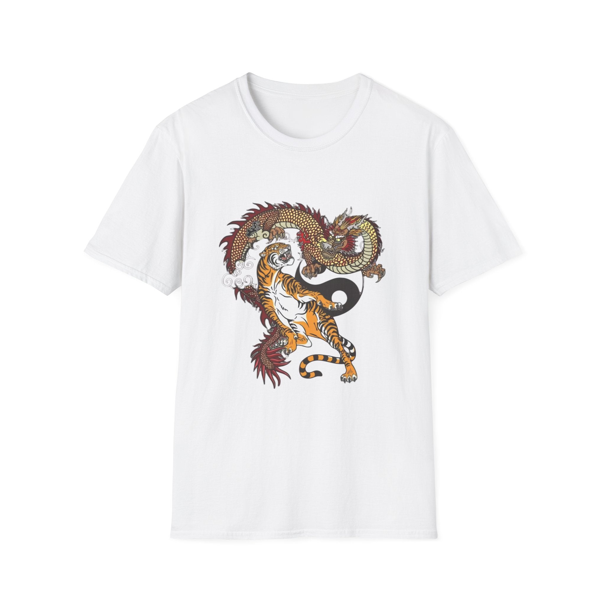 Tiger and Dragon Yin Yang T-Shirt — Asian Tattoo Style Graphic Tee