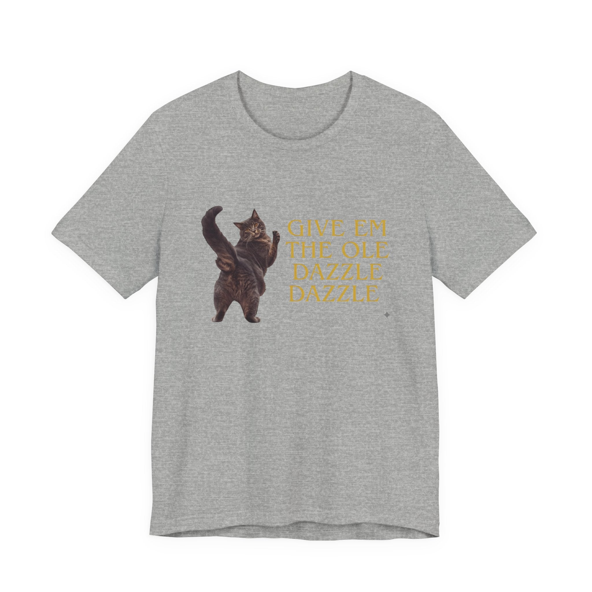 Give 'Em the Ole Dazzle Dazzle Cat T-Shirt | Retro Cat Illustration
