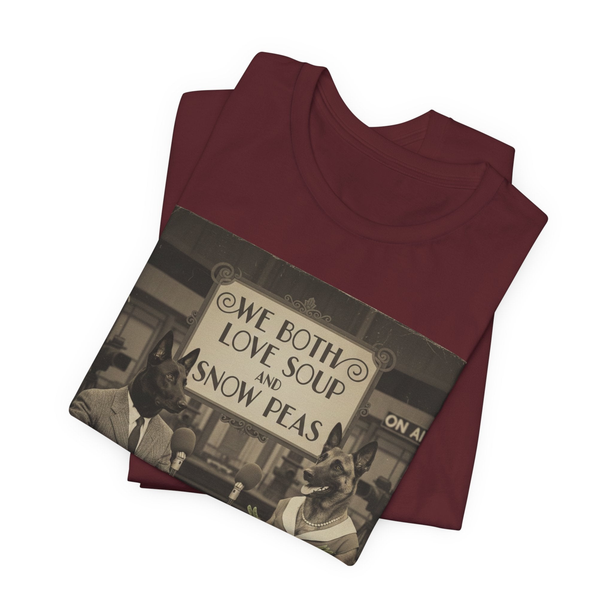 Best In Show quote tee, Vintage Radio Hosts 'We Both Love Soup and Snow Peas' T-Shirt