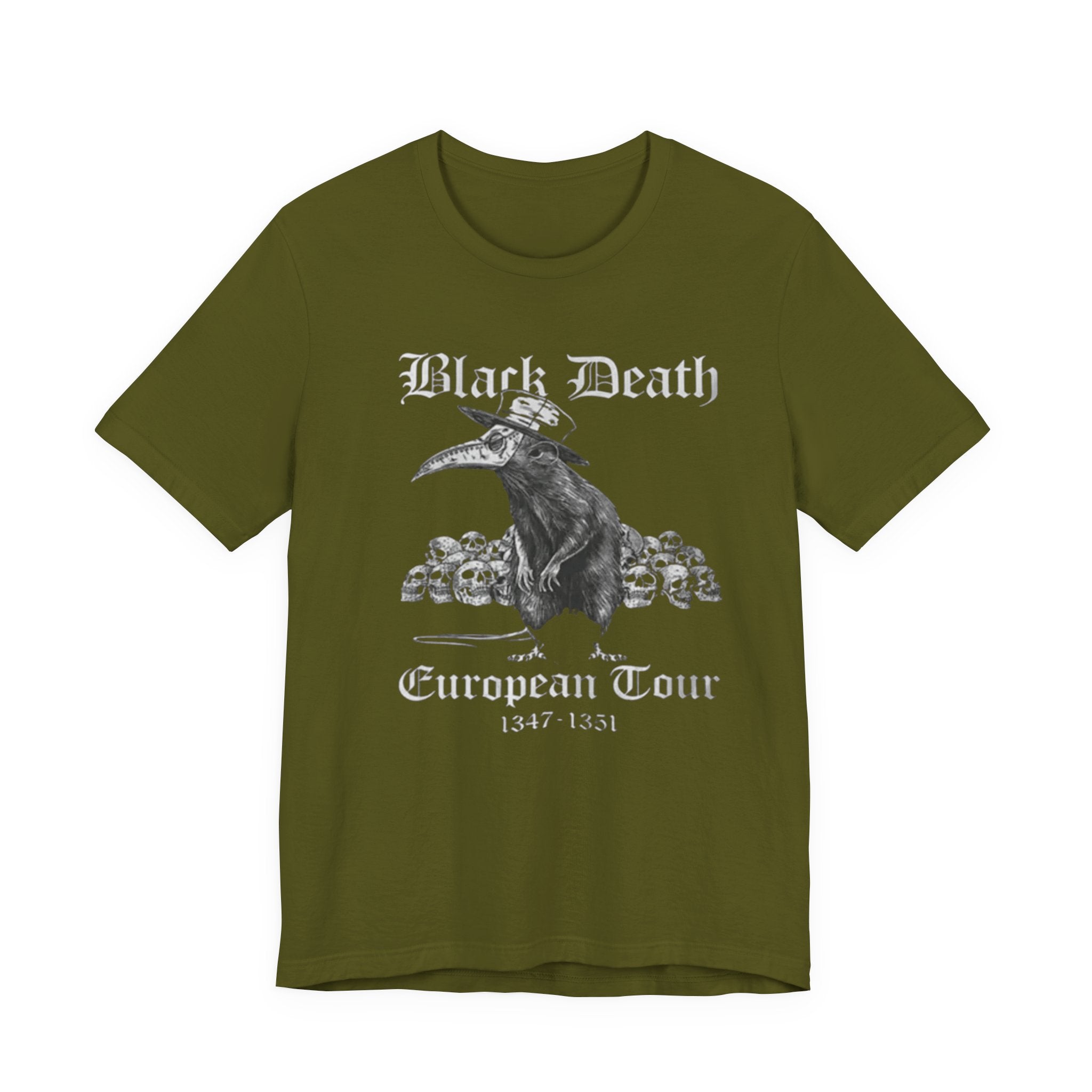 Black Death Plague Doctor crow European Tour T-Shirt | 1347-1351 gothic tee