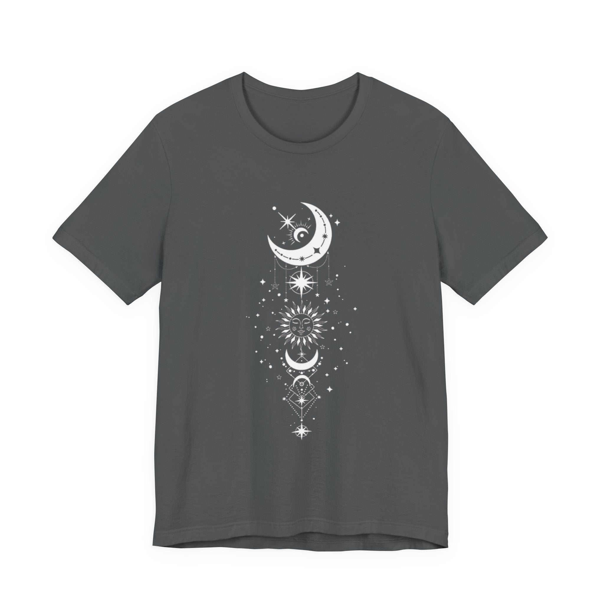 Celestial Moon Phase Tee, Unisex Graphic T-Shirt, Astrology Gift, Horoscope Apparel, Boho Style Top, Spiritual Wear