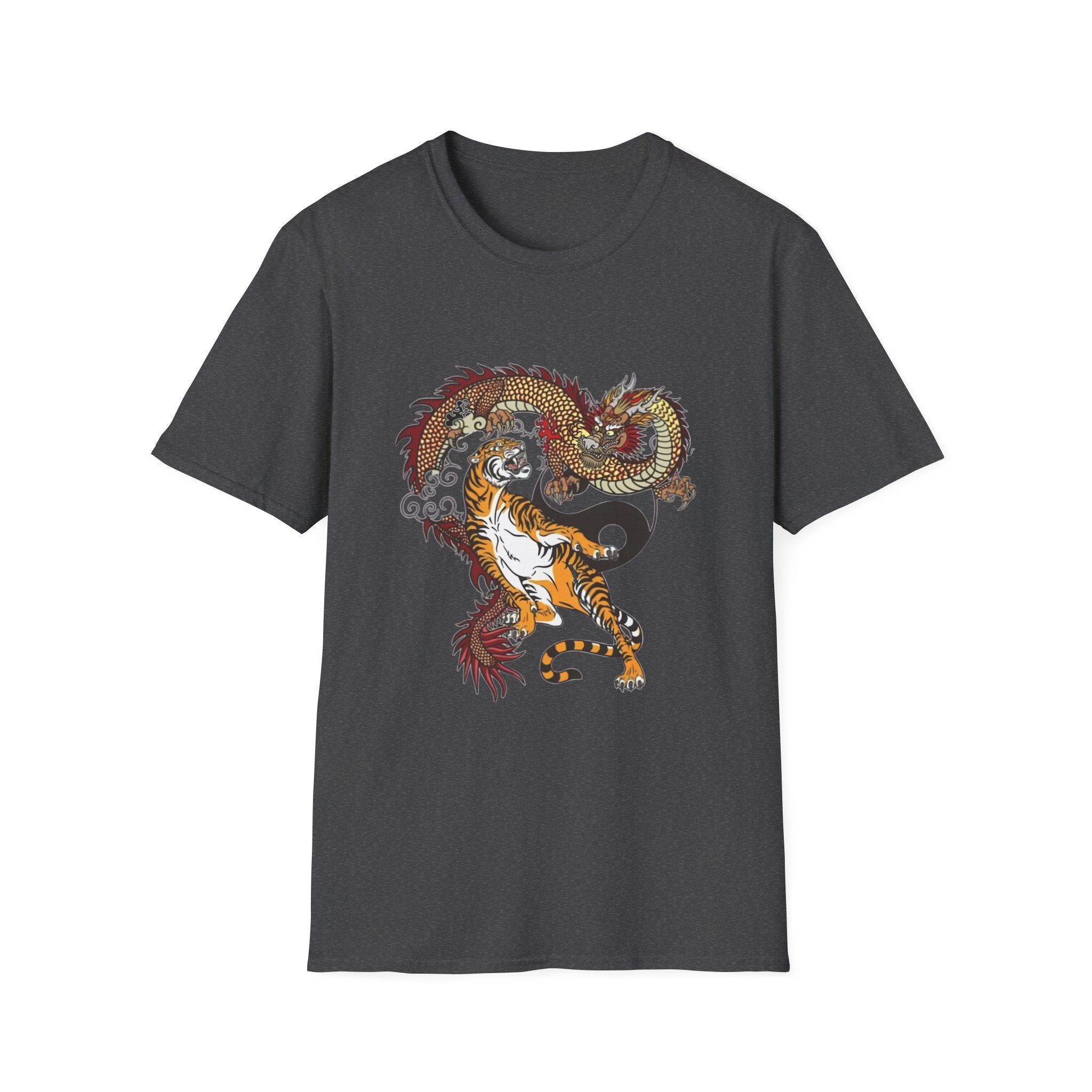 Tiger and Dragon Yin Yang T-Shirt — Asian Tattoo Style Graphic Tee