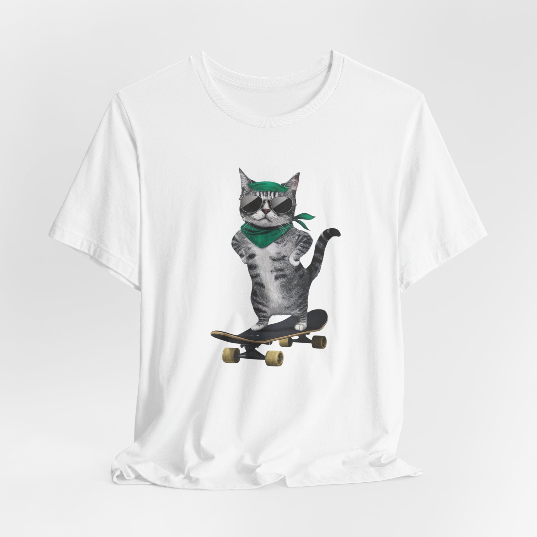Skateboarding Cat Tee | Cool Cat on Skateboard Shirt