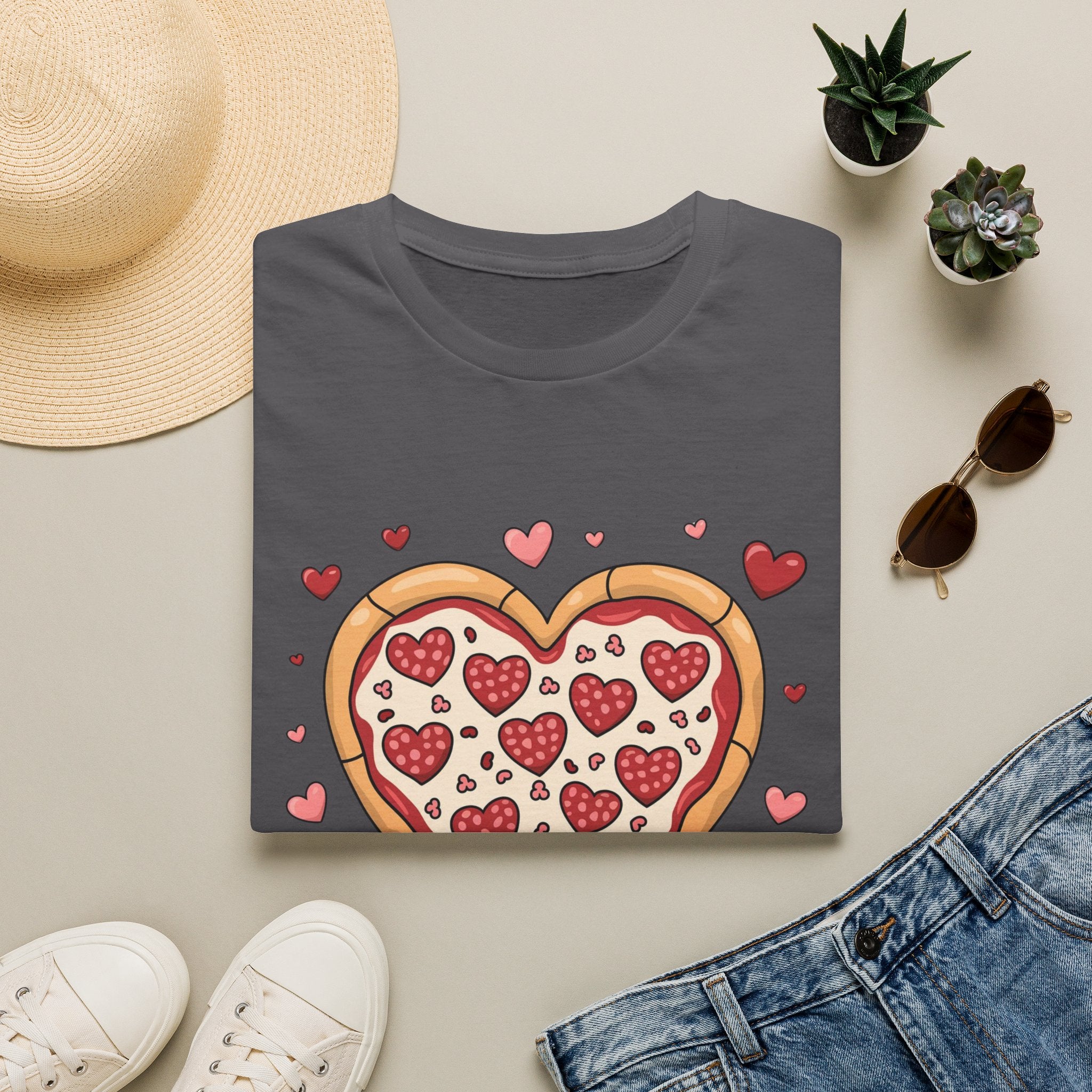 Pizza Heart T-Shirt, Foodie Tee, Love Pizza Shirt, Unisex Softstyle Tee, Pizza Lover Gift