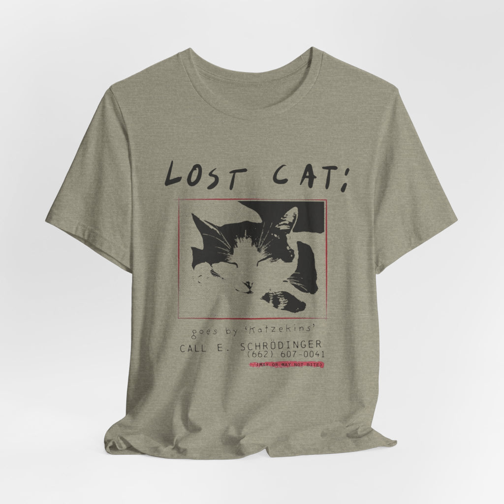 Lost Cat Poster Tee — Schrodinger Cat Graphic T-Shirt