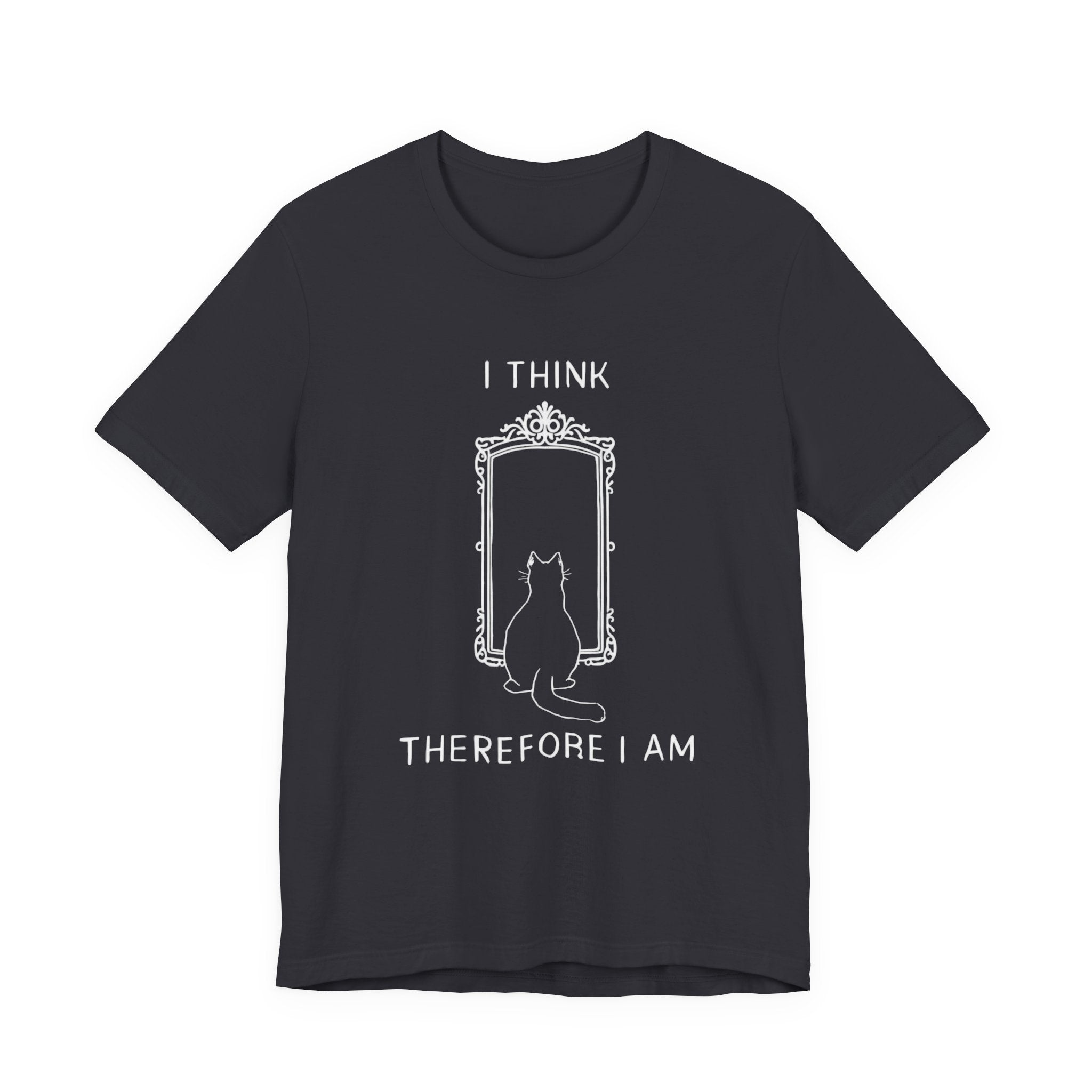I Think Therefore I Am cat mirror T-Shirt | Cat Philosophy Tee