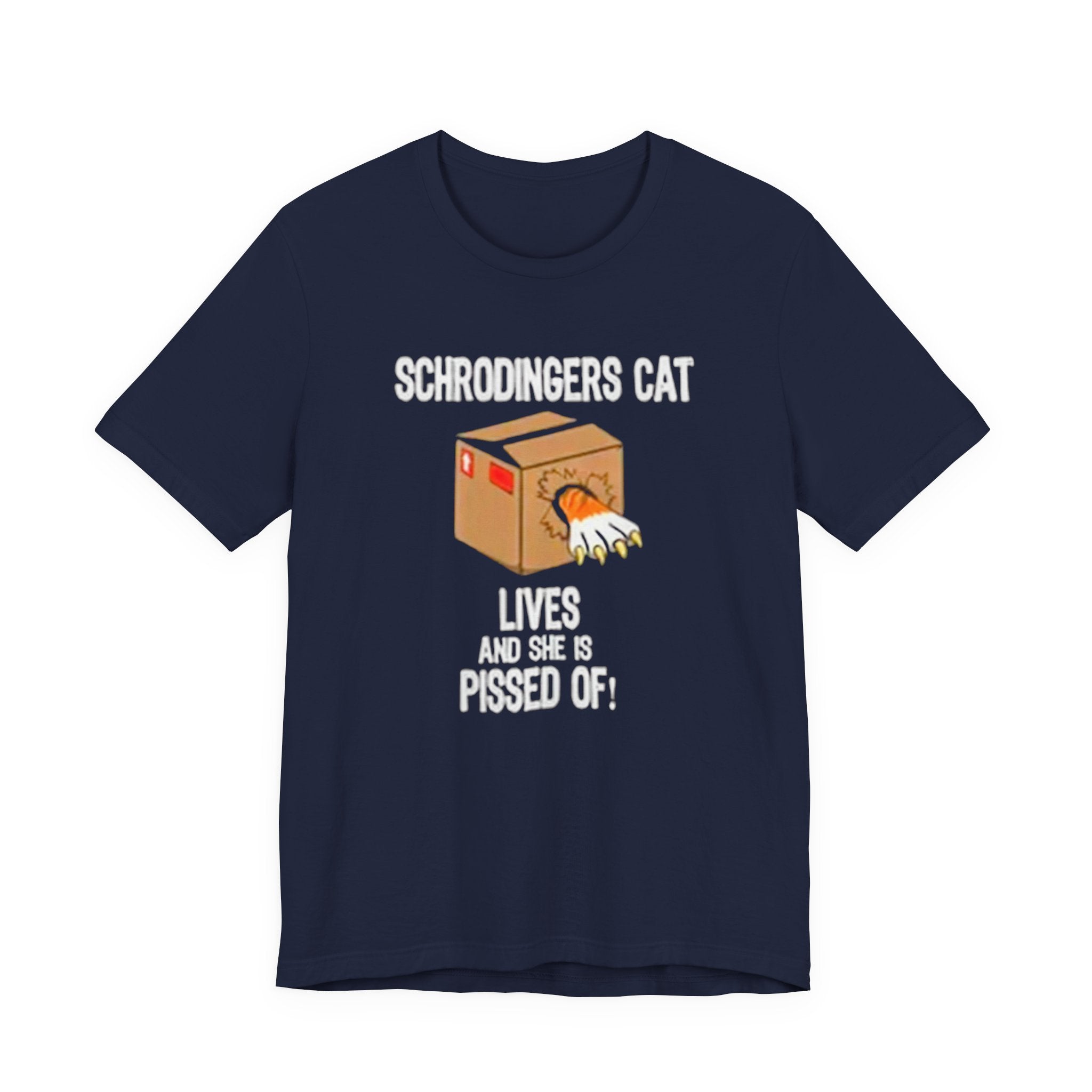 Schrodingers Cat Angry Cat Box T-Shirt | Science Humor Tee