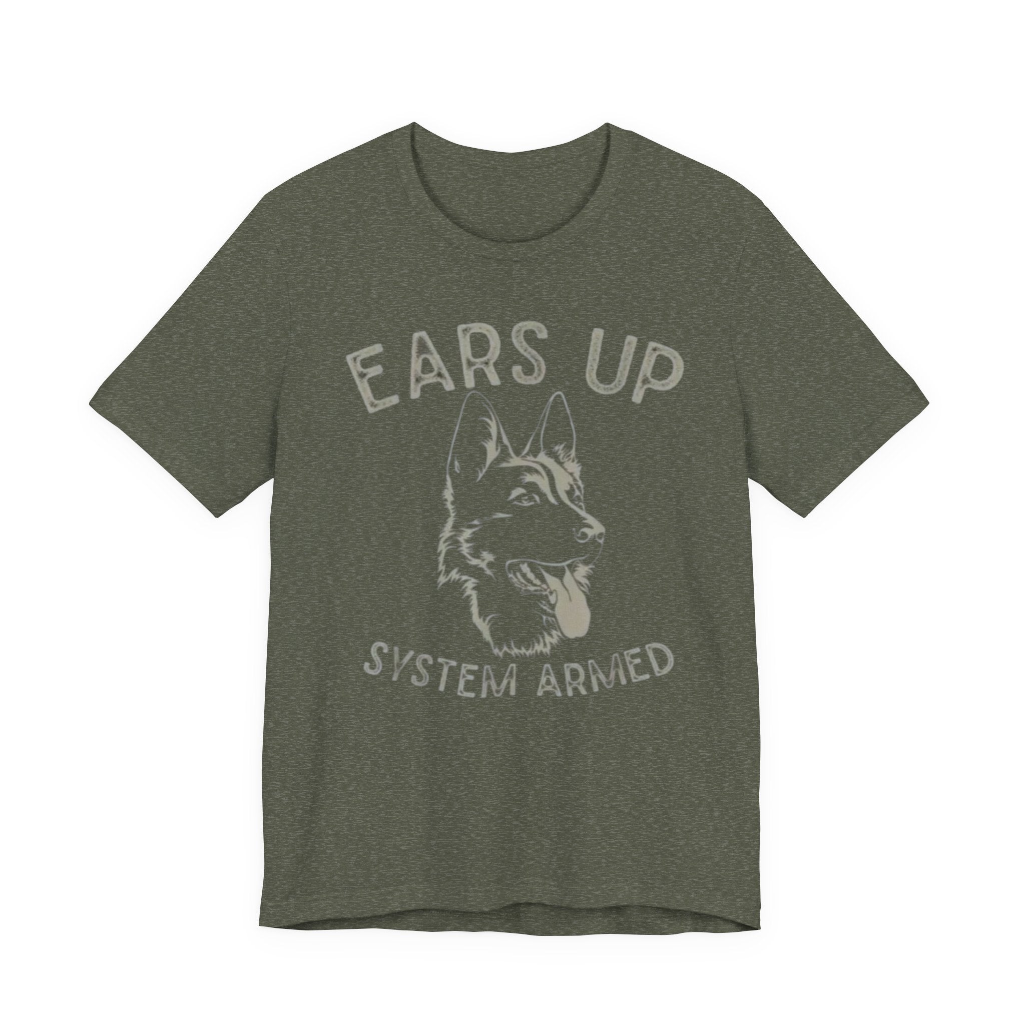 German Shepherd  Ears Up K9 Graphic Tee — "System Armed" German Shepherd Dog Shirt