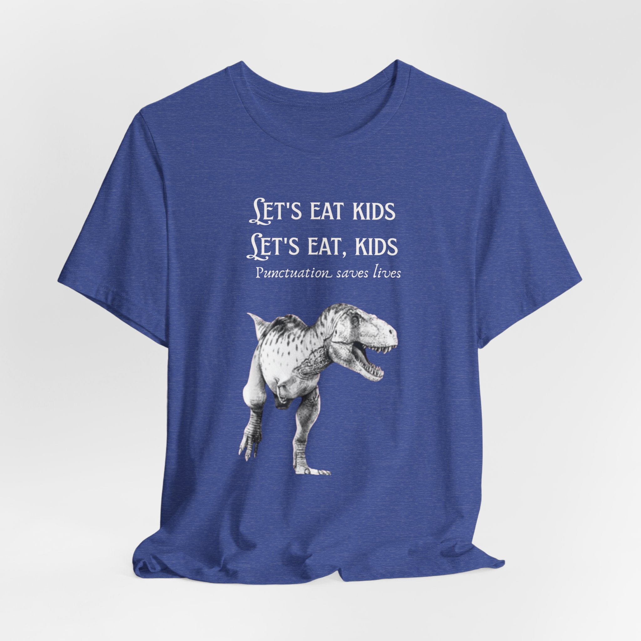 Let's Eat Kids T-Shirt | Tyrannosaurus Rex Grammar Joke Tee, English Teacher shirt