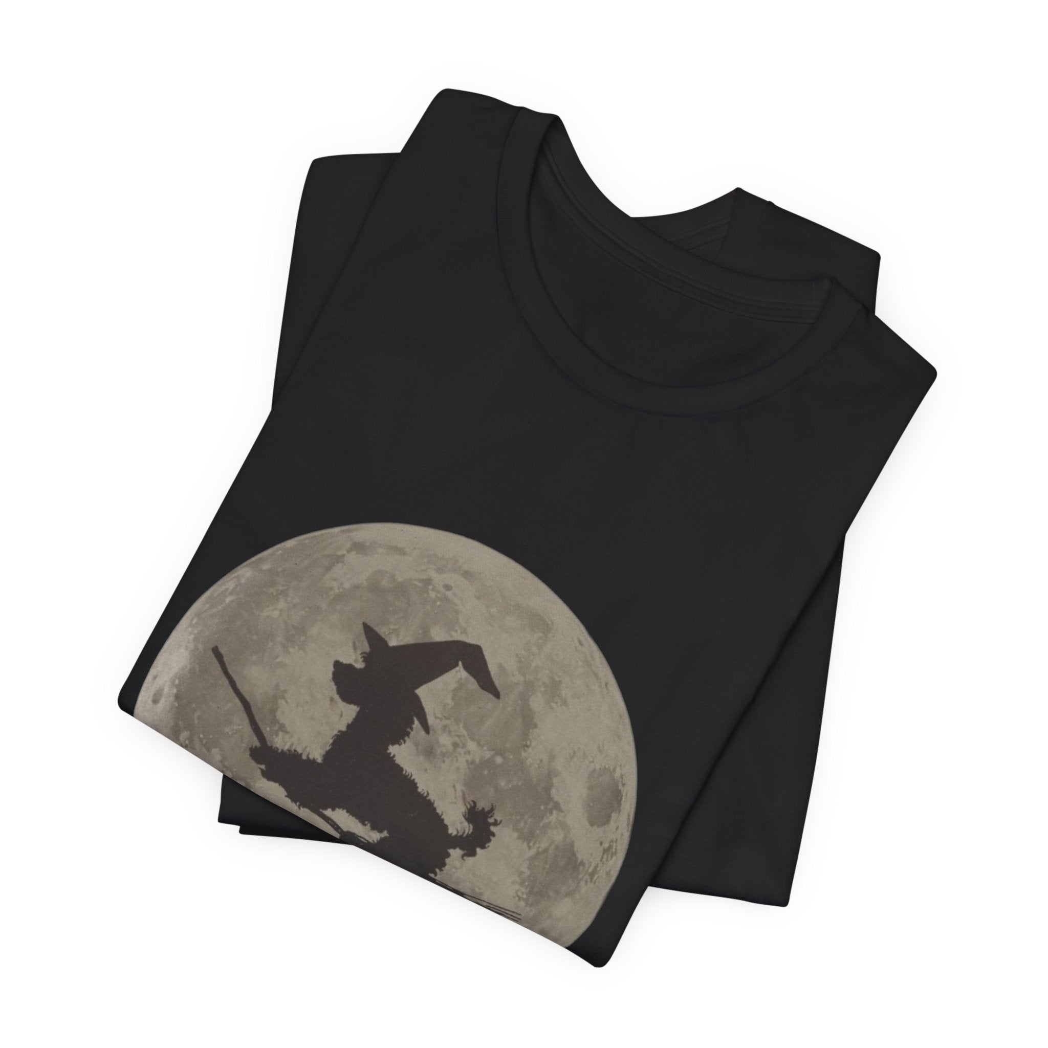Poodle tee, Witchy Moon Graphic Tee, Spooky Halloween Shirt, Unisex Tee for Fall, Witch Costume Top, Magical Gift for Her