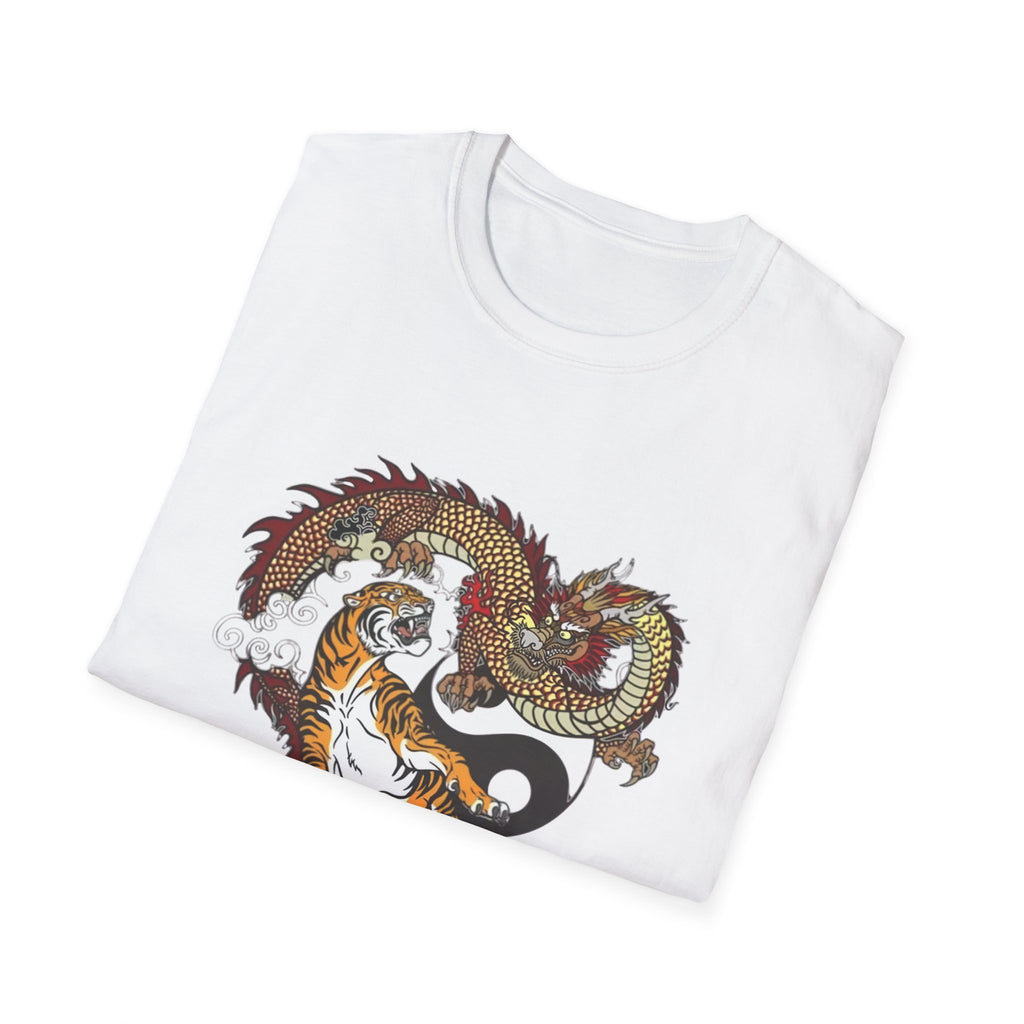Tiger and Dragon Yin Yang T-Shirt — Asian Tattoo Style Graphic Tee