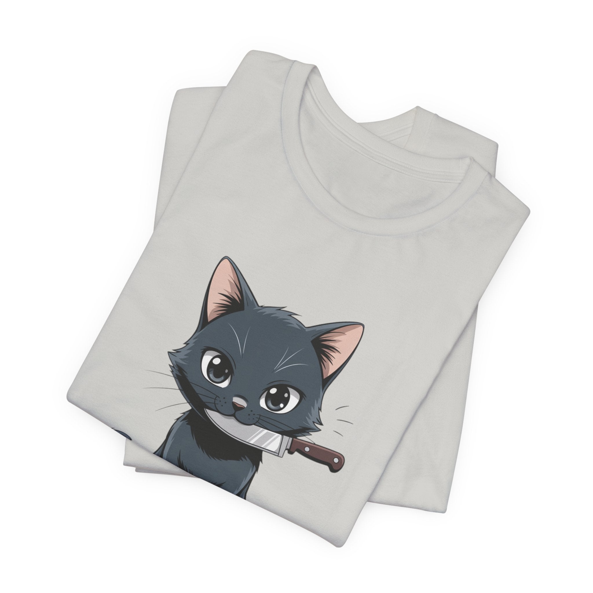 Cute Cat Snack Time Tee, Unisex Cartoon T-Shirt, Pet Lover Gift, Animal Lover Apparel, Funny Cat Shirt, Gift for Cat Owners