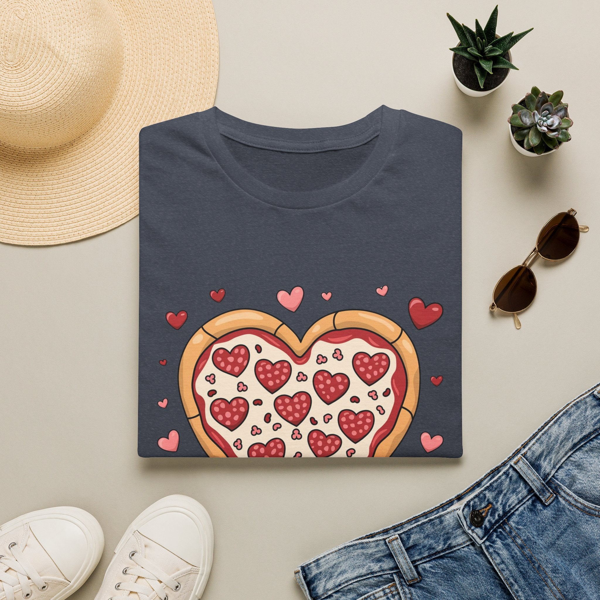 Pizza Heart T-Shirt, Foodie Tee, Love Pizza Shirt, Unisex Softstyle Tee, Pizza Lover Gift