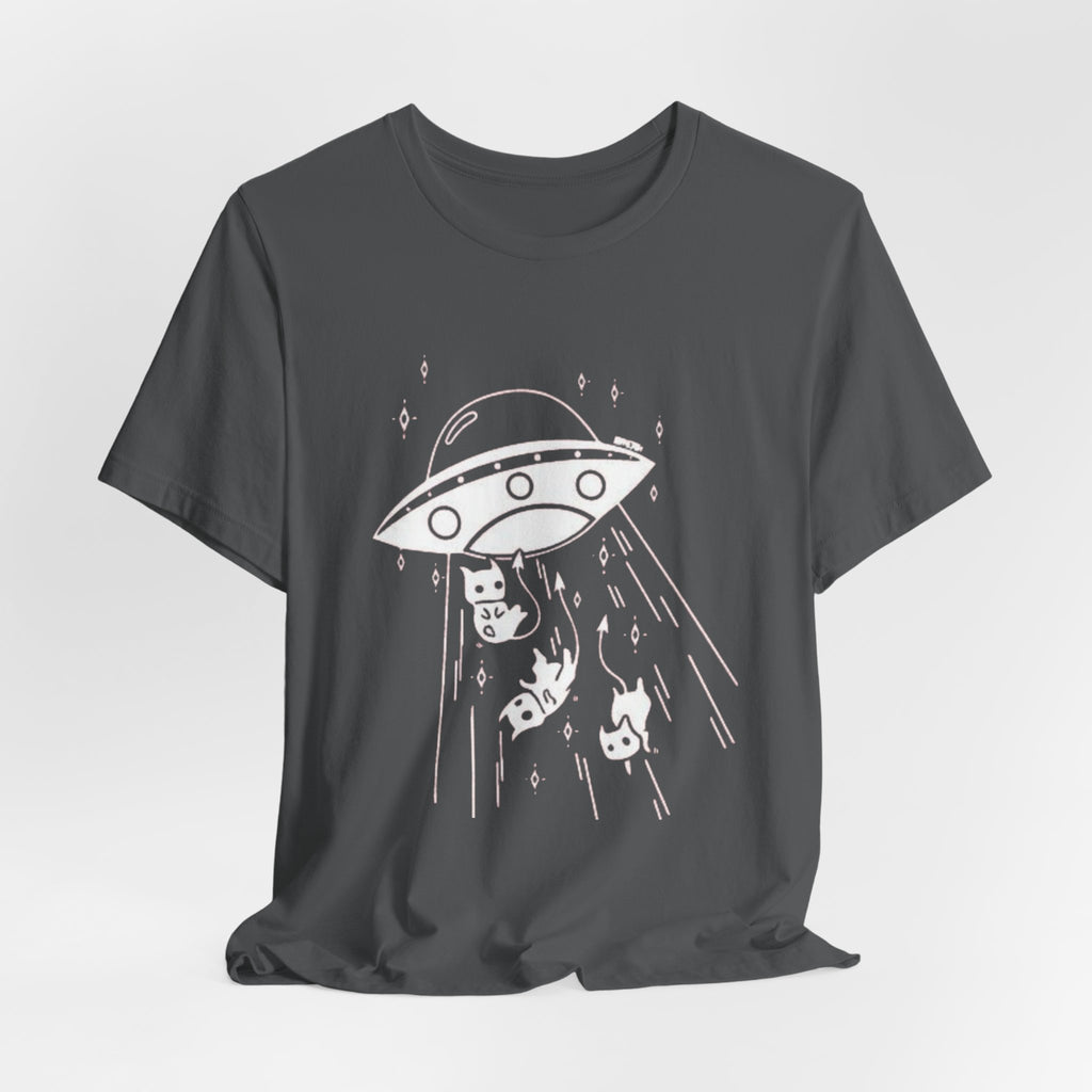 Alien cat abduction tee, Celestial Hand Line Art Tee | Minimal Mystic Illustration, White T-Shirt