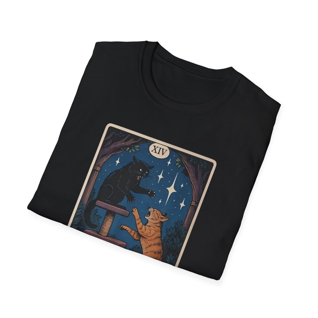 Tarot Cat 'The Tower' T-Shirt — Vintage Astrology Card Tee