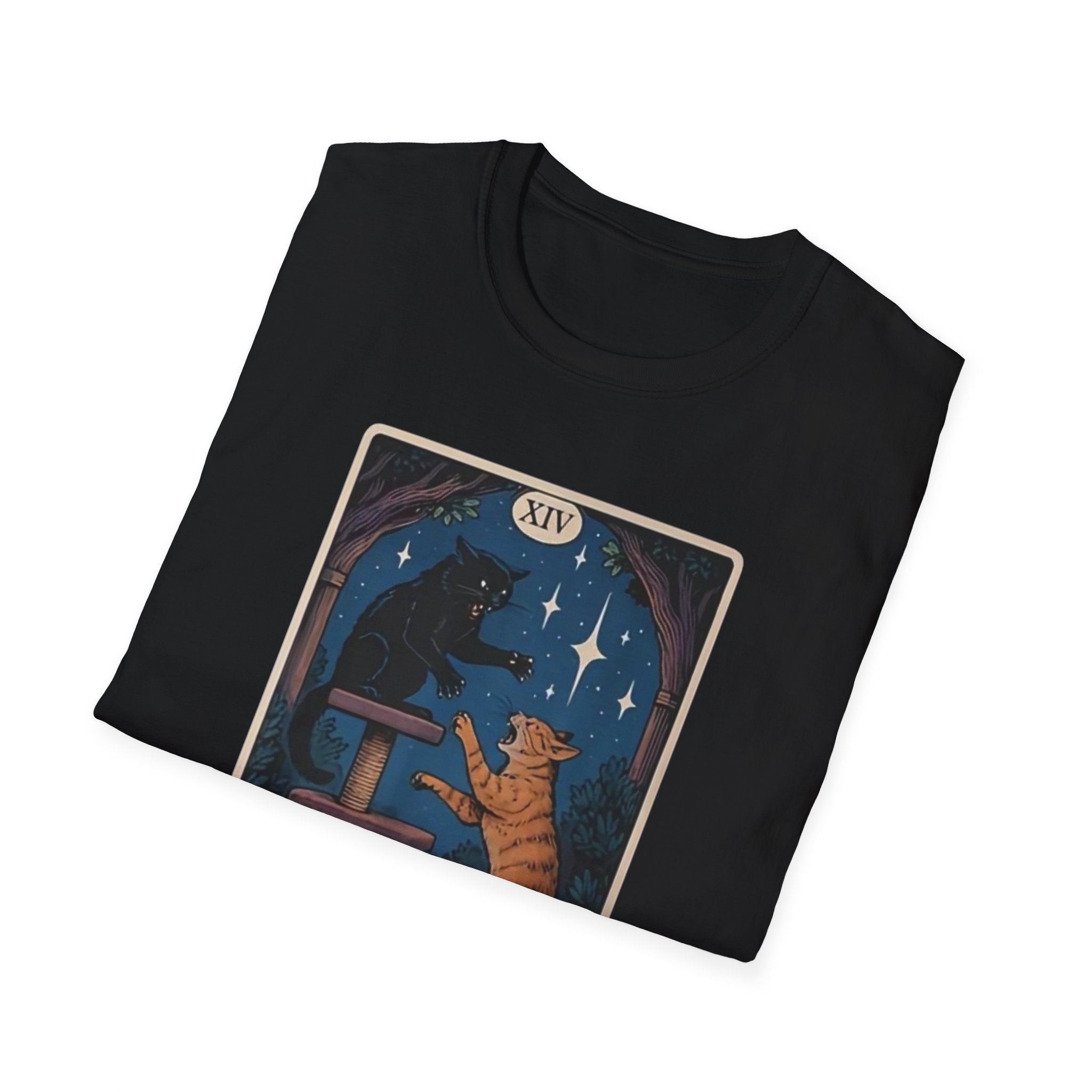 Tarot Cat 'The Tower' T-Shirt — Vintage Astrology Card Tee