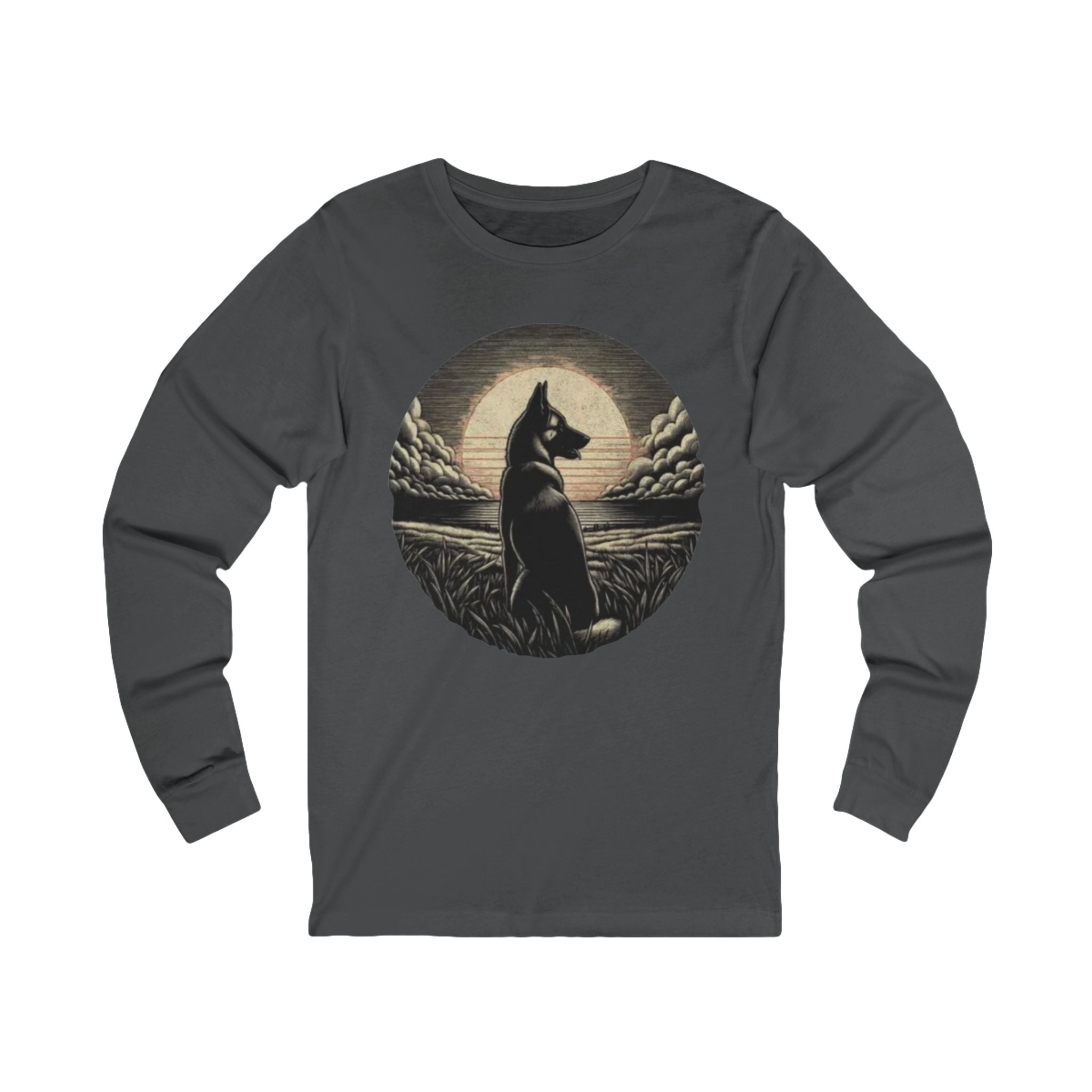 Belgian Malinios Moon Long Sleeve Tee | Nightscape Graphic