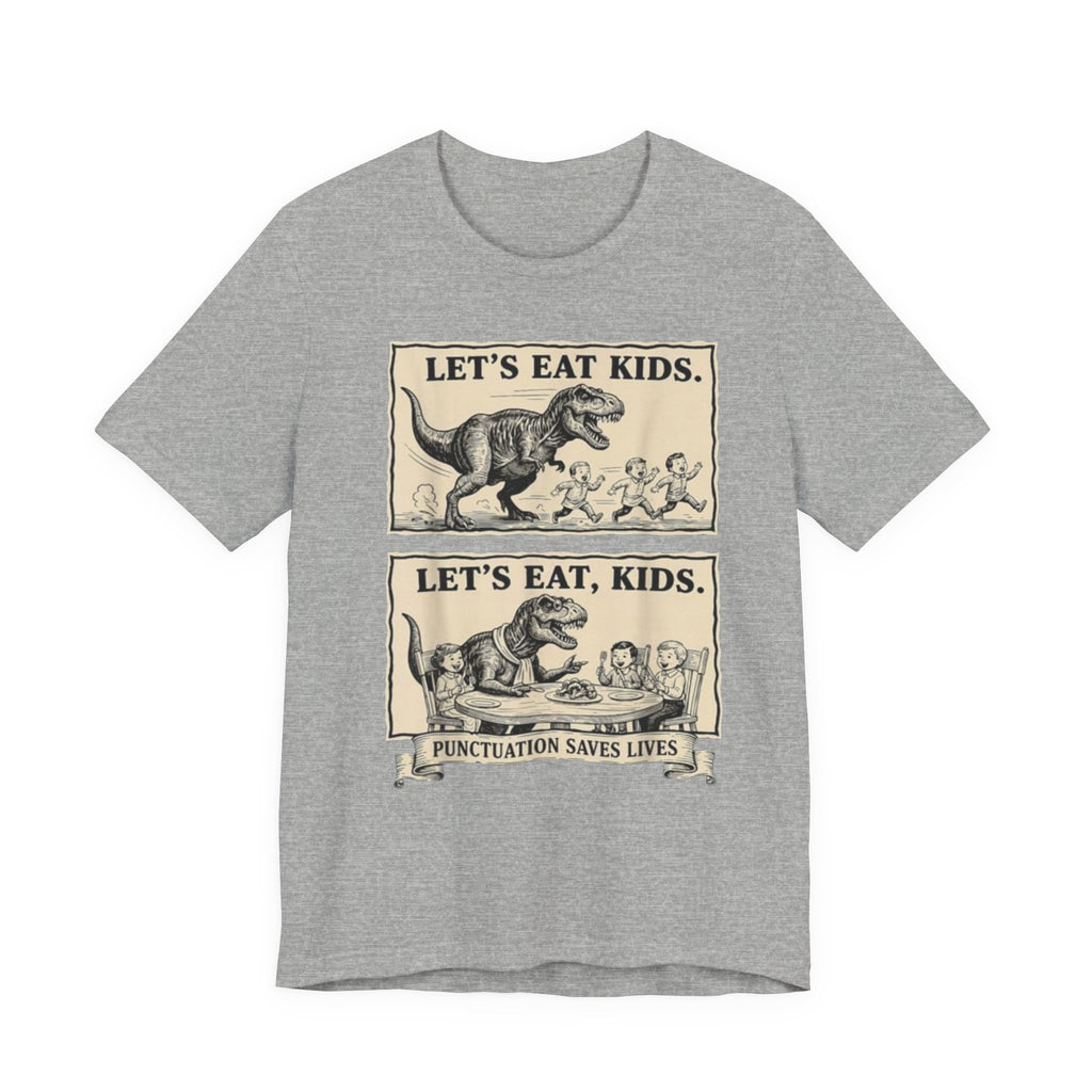 Punctuation Saves Lives comic panel Tee | Let's eat kids, Let's eat, kids design, English Teacher shirt
