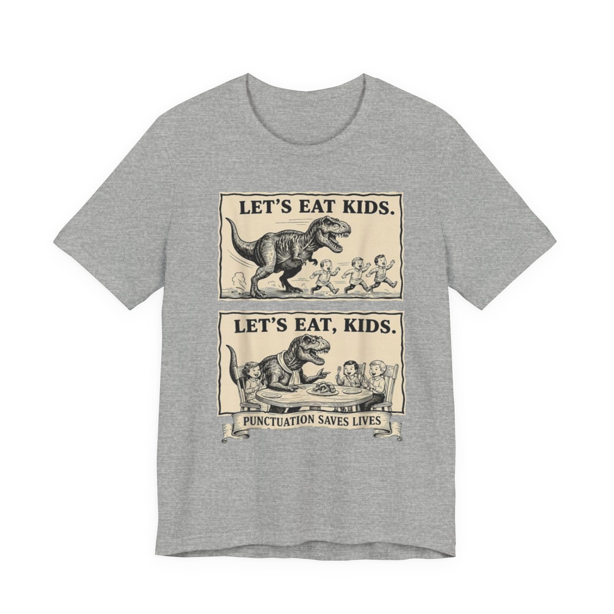 Punctuation Saves Lives comic panel Tee | Let's eat kids, Let's eat, kids design, English Teacher shirt