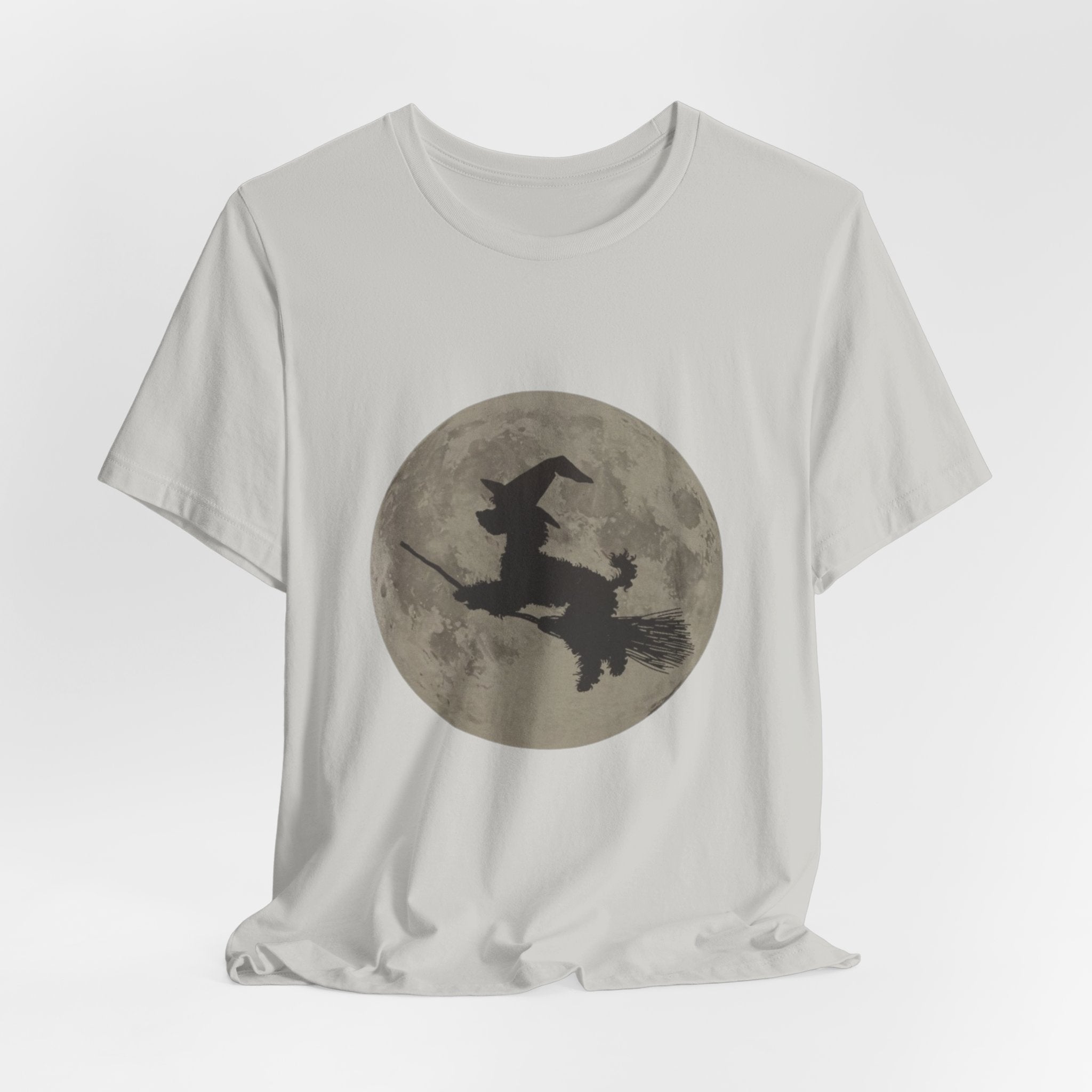 Poodle tee, Witchy Moon Graphic Tee, Spooky Halloween Shirt, Unisex Tee for Fall, Witch Costume Top, Magical Gift for Her