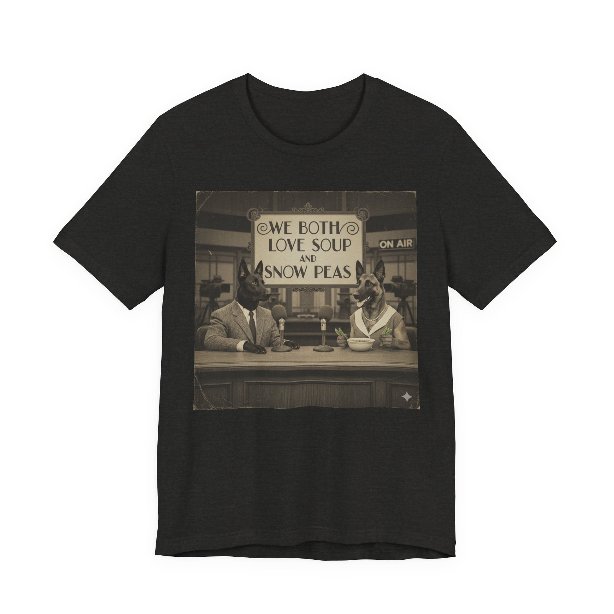 Best In Show quote tee, Vintage Radio Hosts 'We Both Love Soup and Snow Peas' T-Shirt
