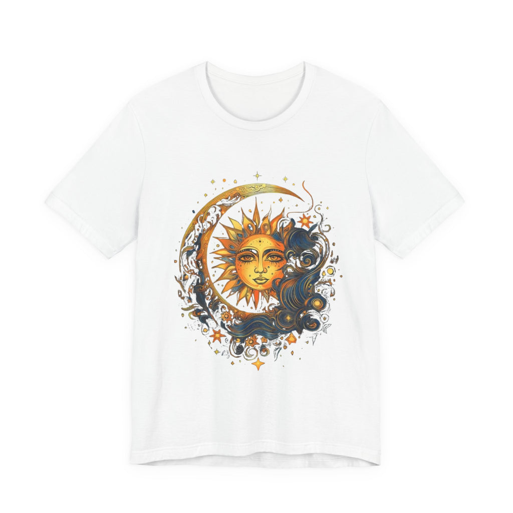 Sun and Moon Graphic Tee, Cosmic T-shirt for Astrology Lovers, Unisex Summer Tee, Celestial Art Shirt, Unique Gift Idea, Horoscope Fashion