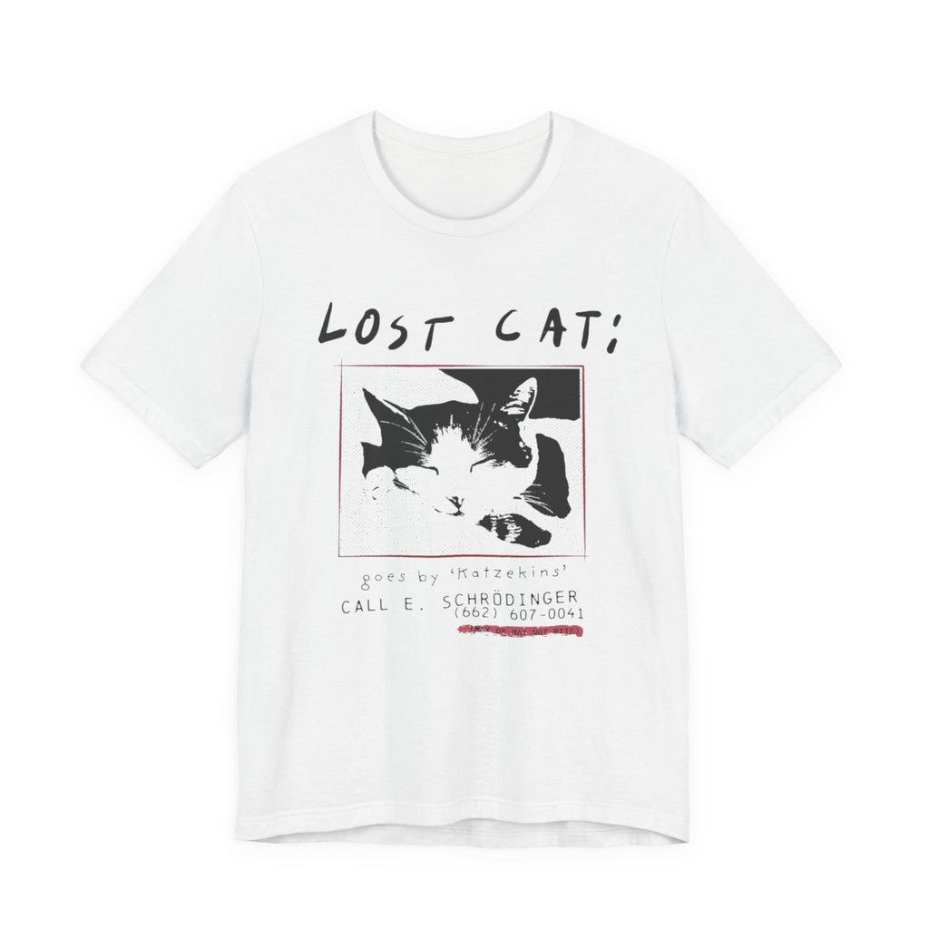 Lost Cat Poster Tee — Schrodinger Cat Graphic T-Shirt