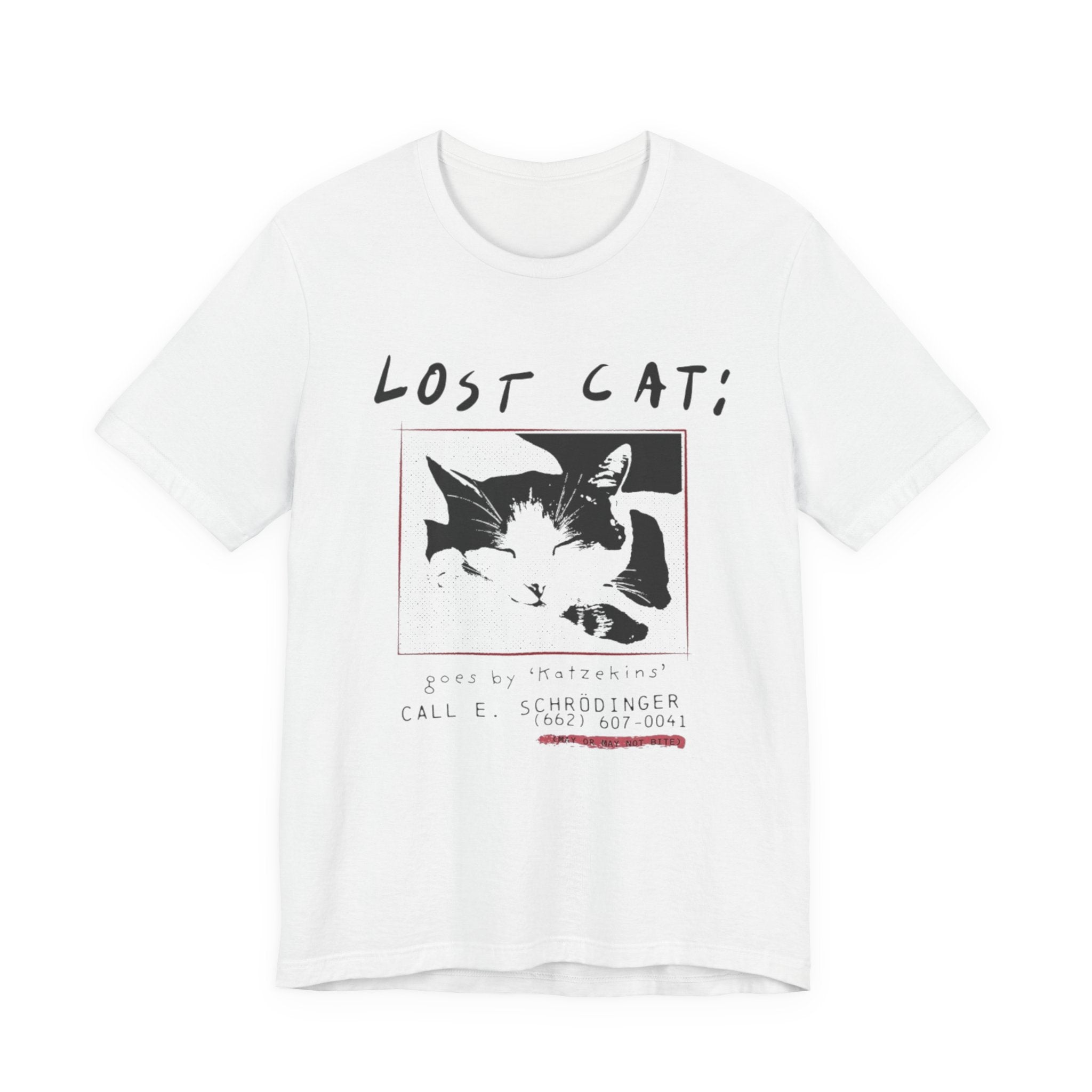 Lost Cat Poster Tee — Schrodinger Cat Graphic T-Shirt