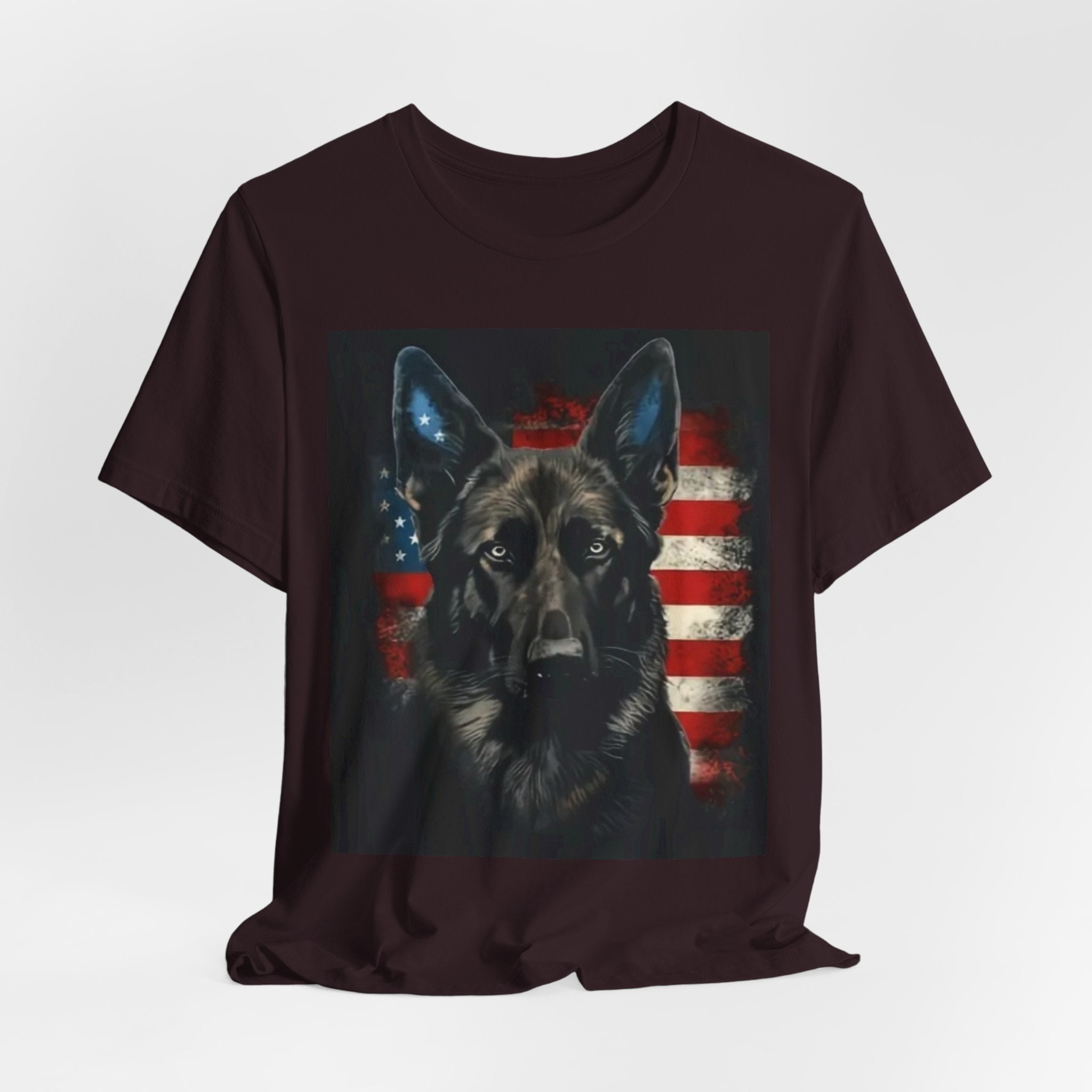 German Shepherd Patriotic T-Shirt — Belgian Malinios Tee, American Flag Dog Tee