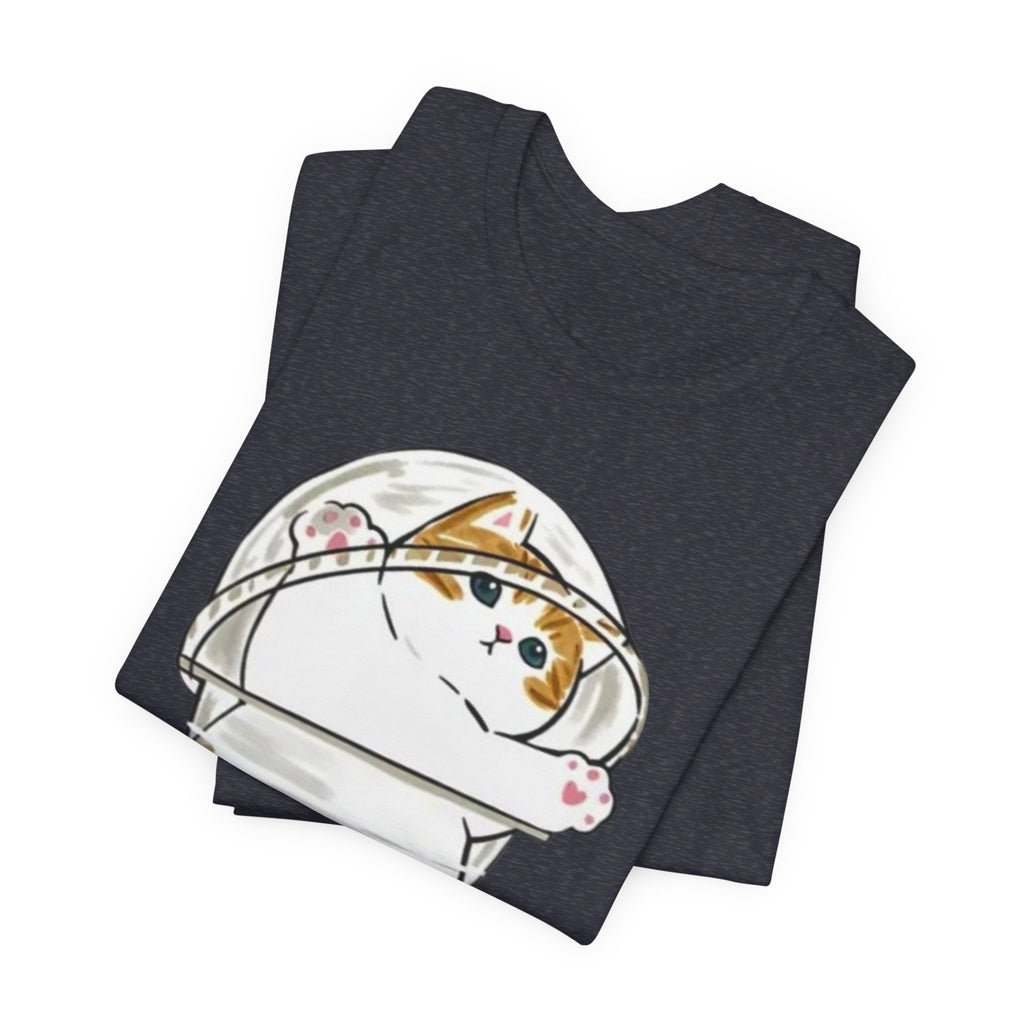 Cat in Bubble Tea Cup Tee | Kawaii Cat Boba Shirt, Cat in Coffee Cup tee, Cute Cat Illustration