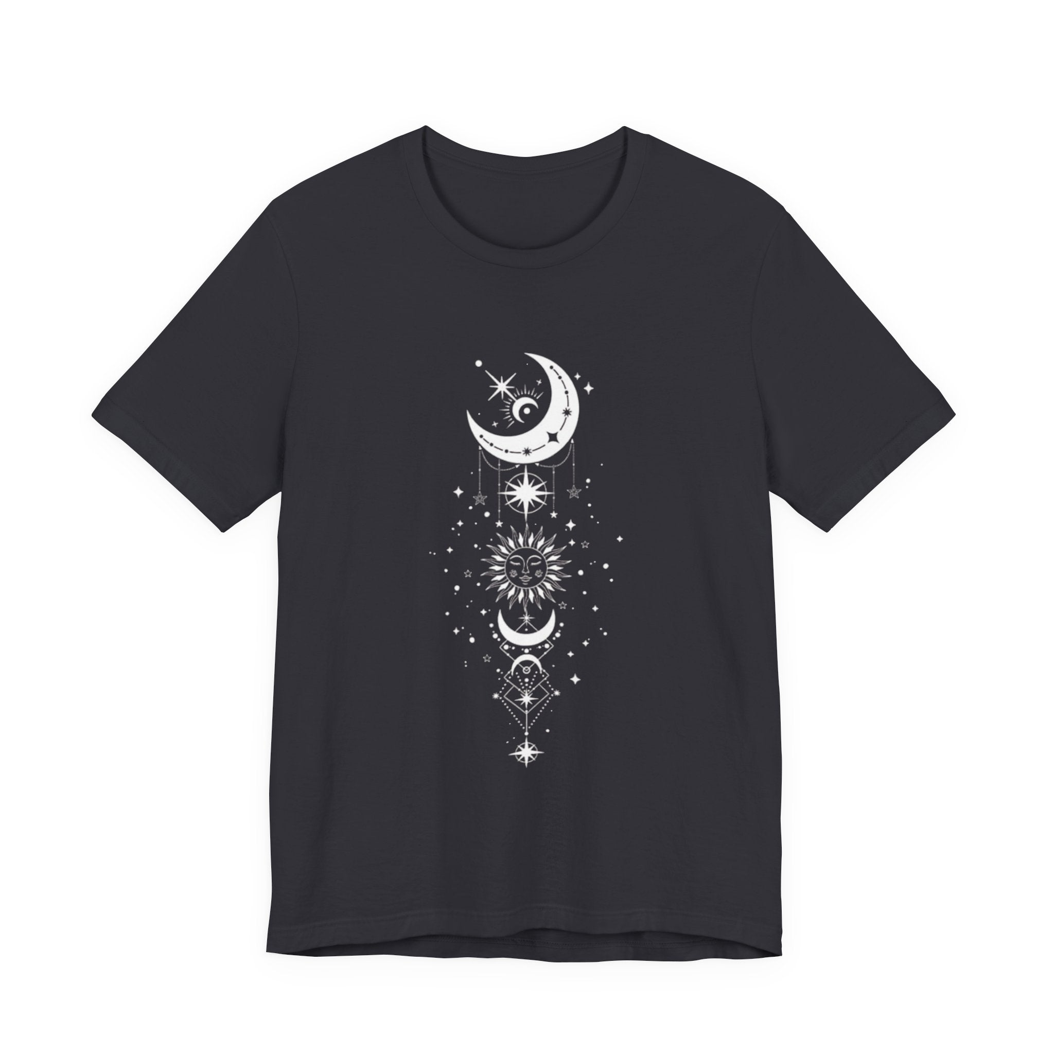 Celestial Moon Phase Tee, Unisex Graphic T-Shirt, Astrology Gift, Horoscope Apparel, Boho Style Top, Spiritual Wear
