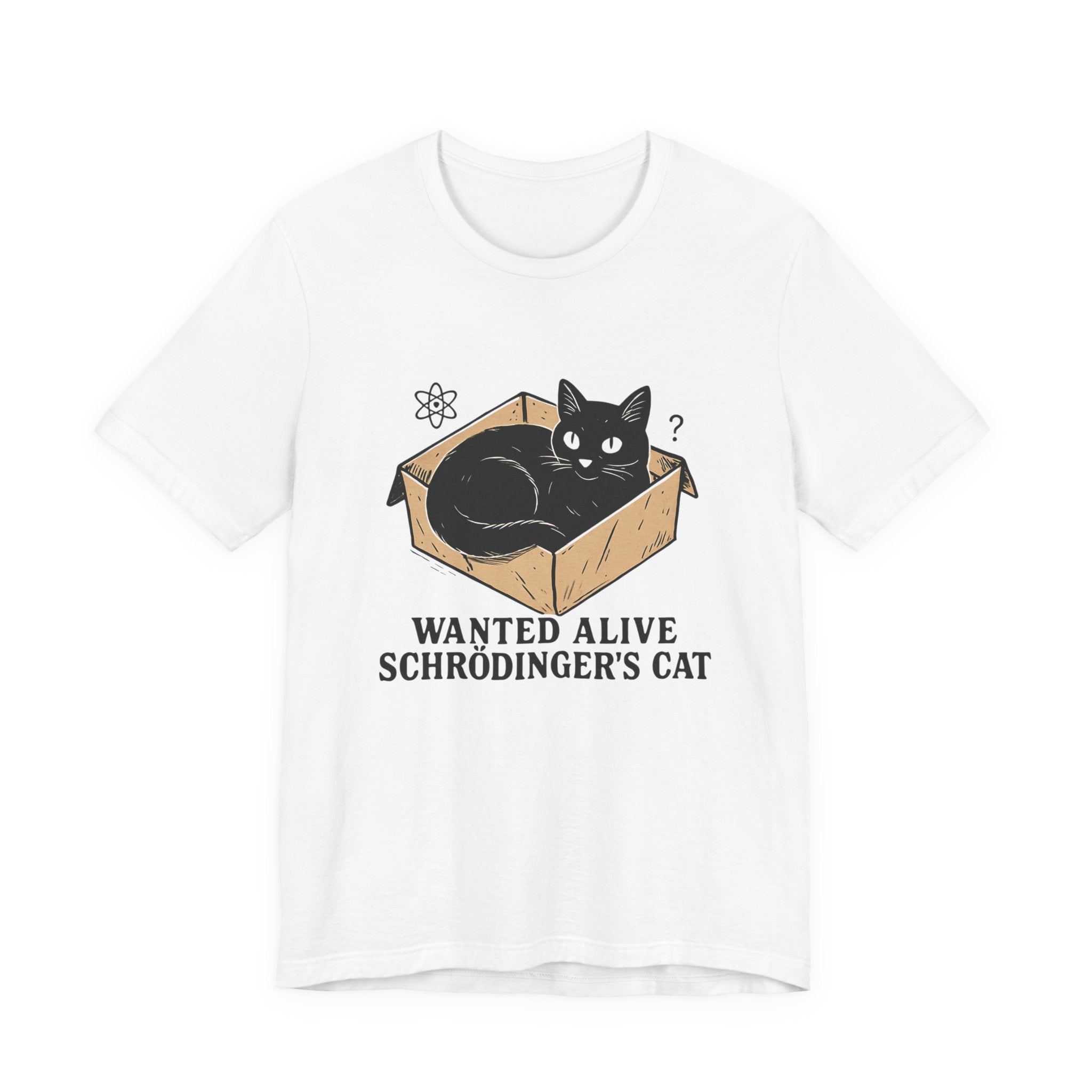 Schrödinger's Cat in Box Tee | Wanted Alive Cat Illustration