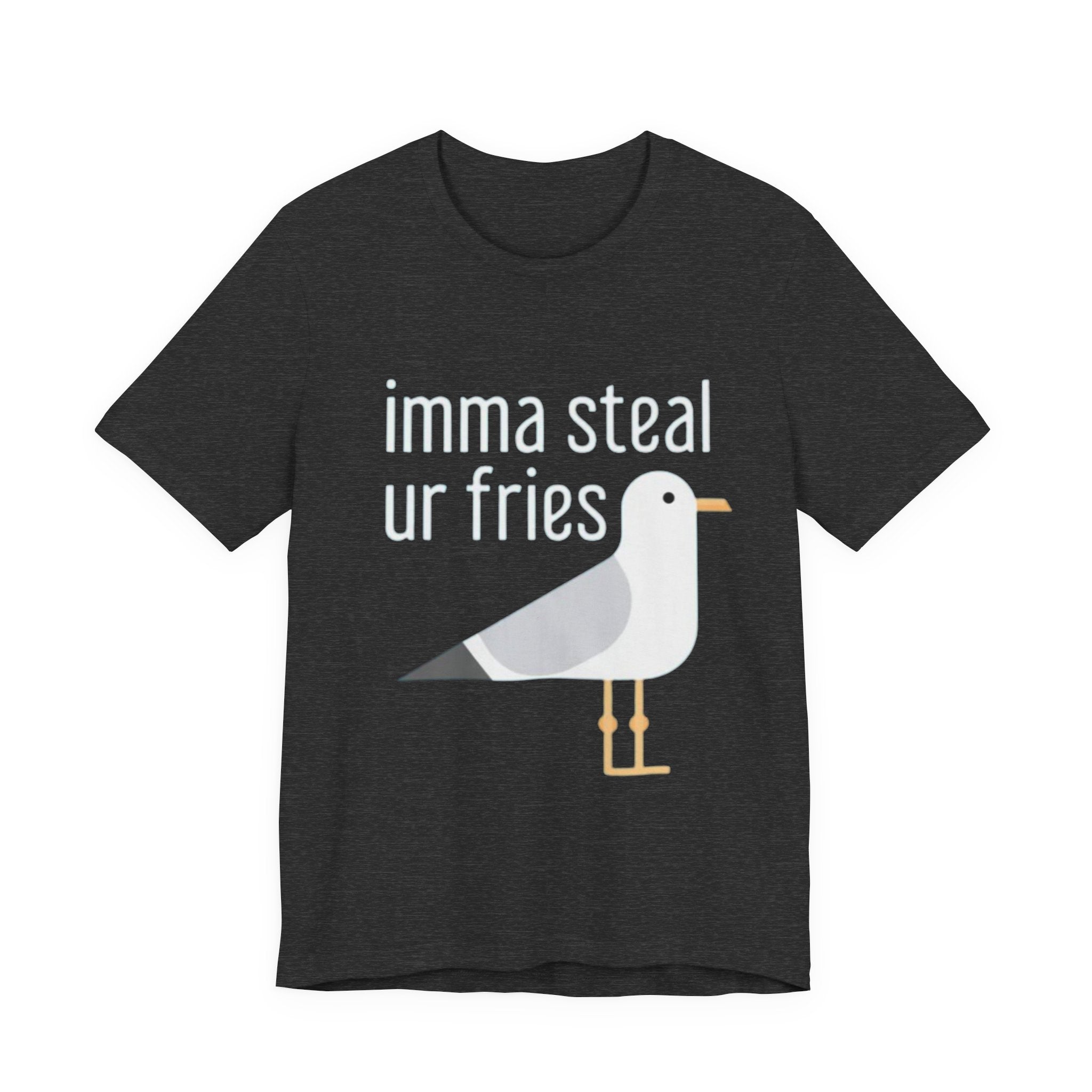 Funny Seagull Tee | Imma Steal Ur Fries | Casual T-Shirt, Gift for Food Lovers, Beachwear, Summer Outing, Humorous Apparel