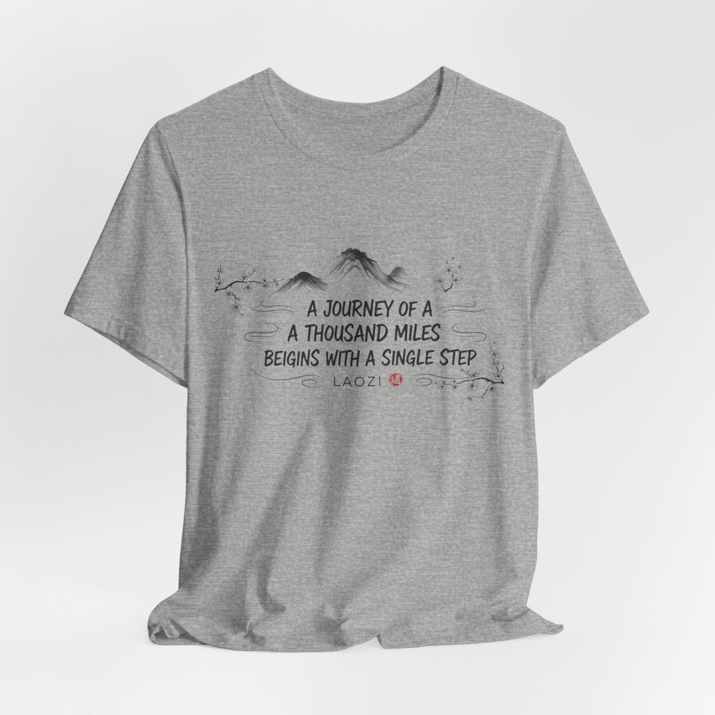 A Journey of a Thousand Miles tee | Mountain Quote Shirt, Minimal Zen Design